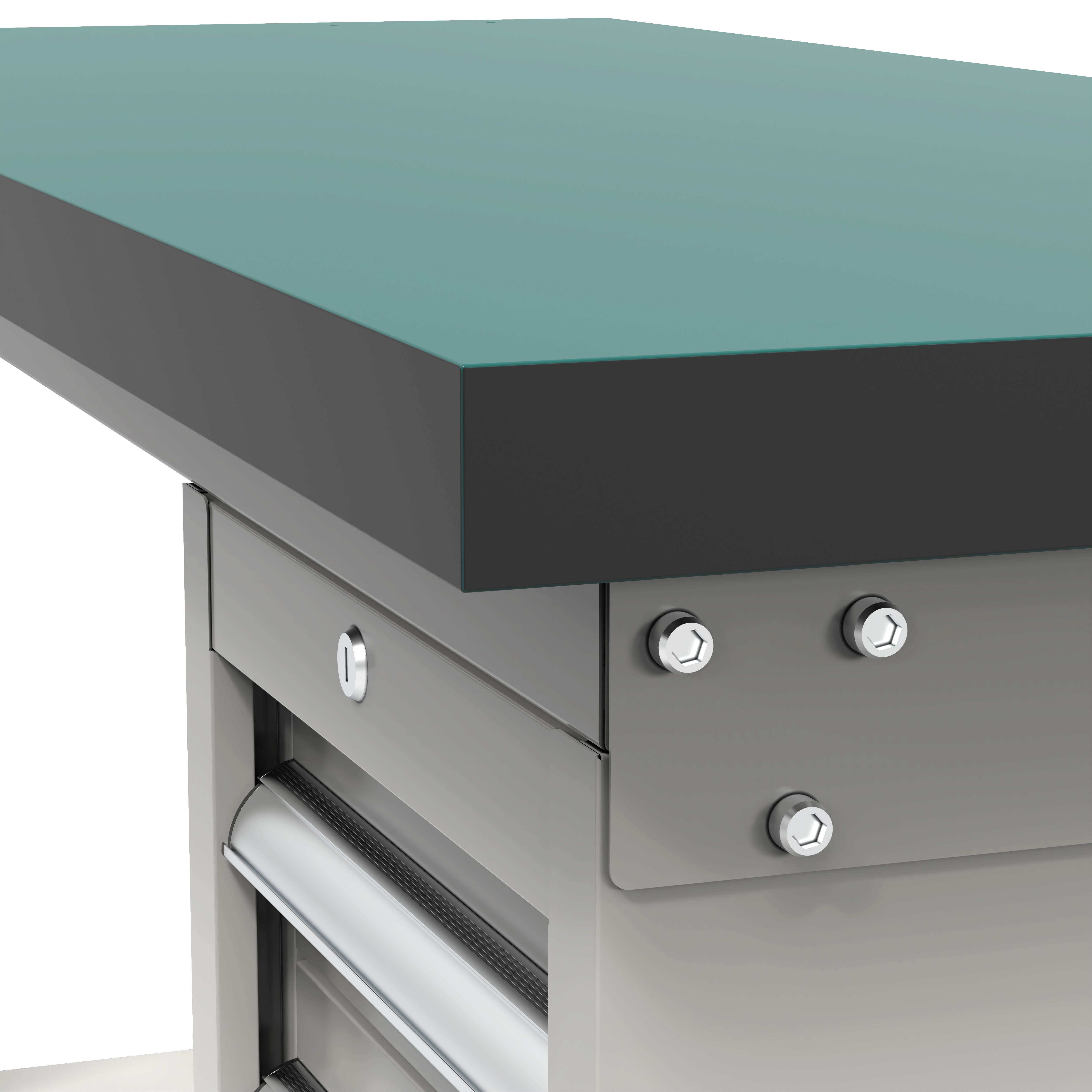 Arbetsb�nk med l�da i kallvalsat st�l | 1500 mm | idealisk f�r verkstad och industri