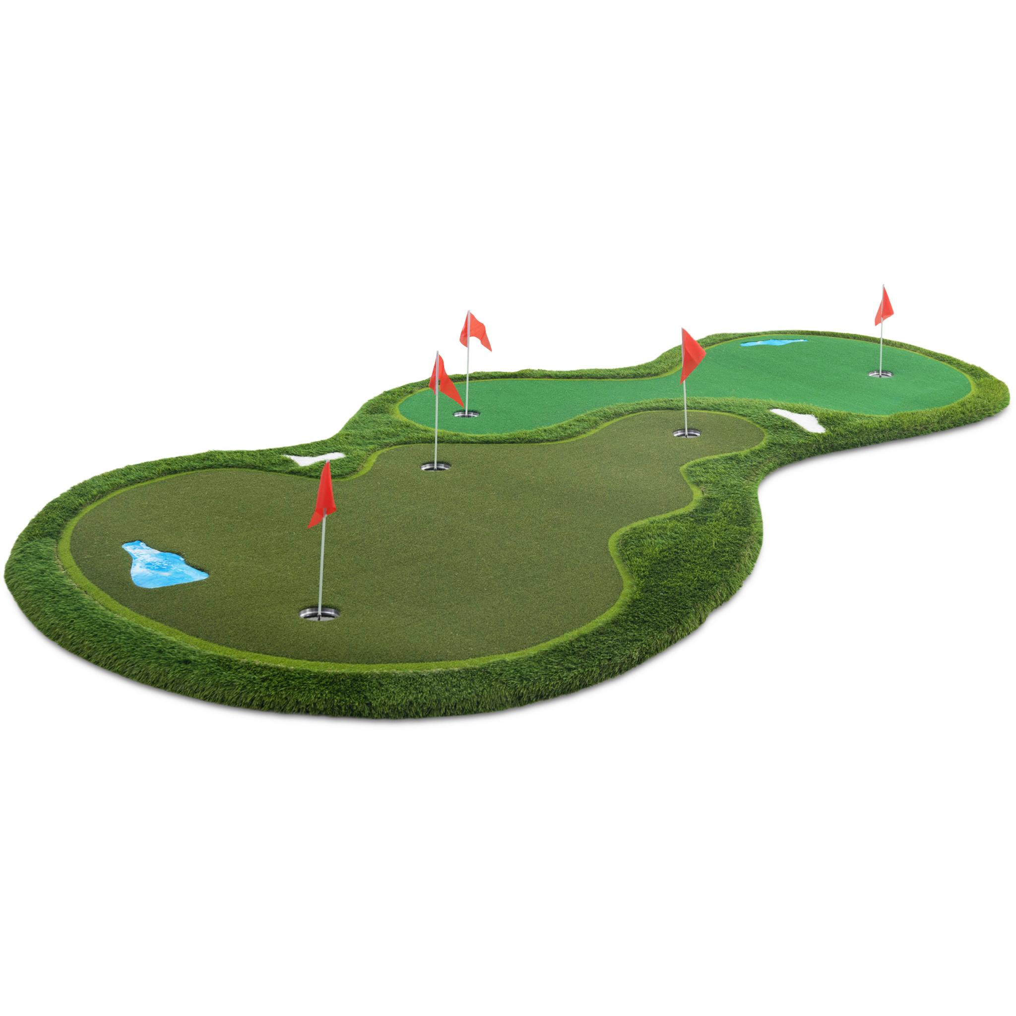 Golfmatta Pro | Dubbla greener och vattenhinder | 4x2m Golfmatta Pro | Dubbla greener och vattenhinder | 4x2m