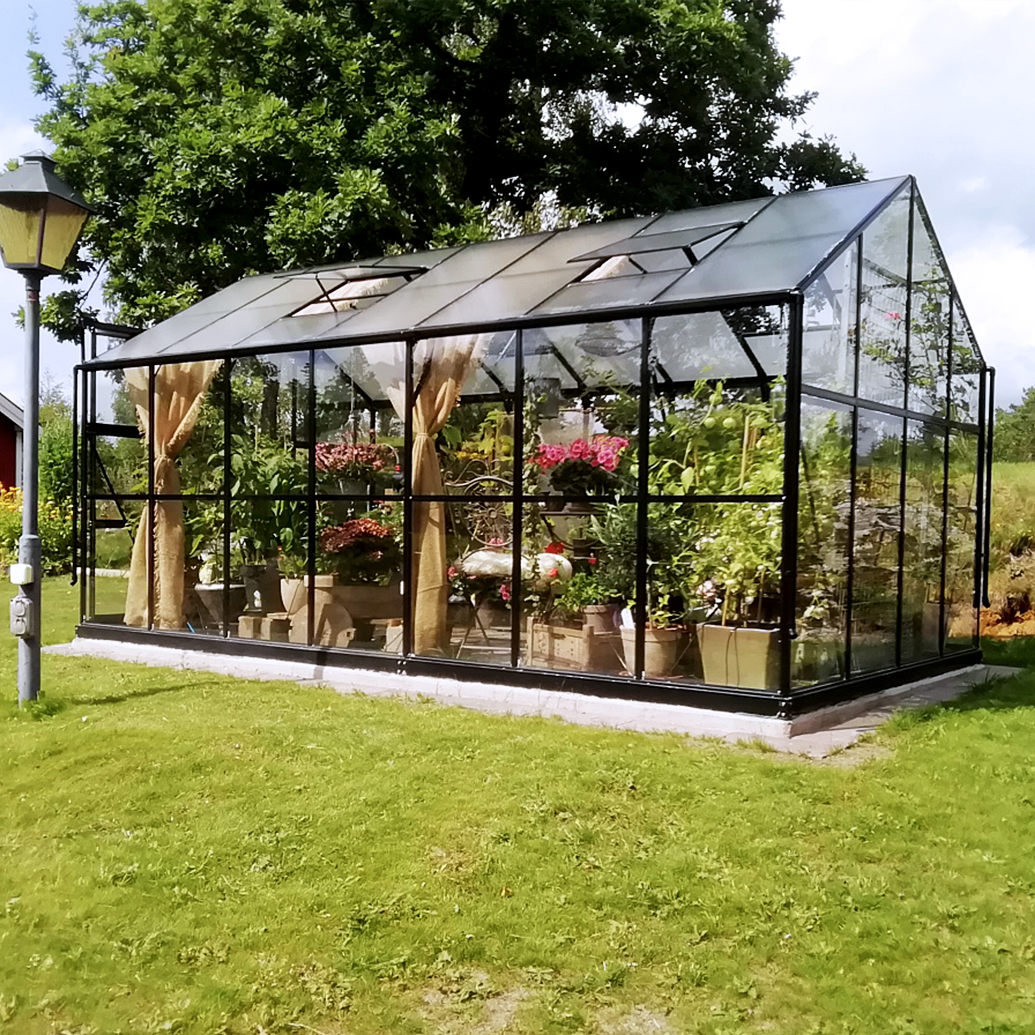 Glasv�xthus 11,1m� | 4mm s�kerhetsglas | 5 �rs stormgaranti