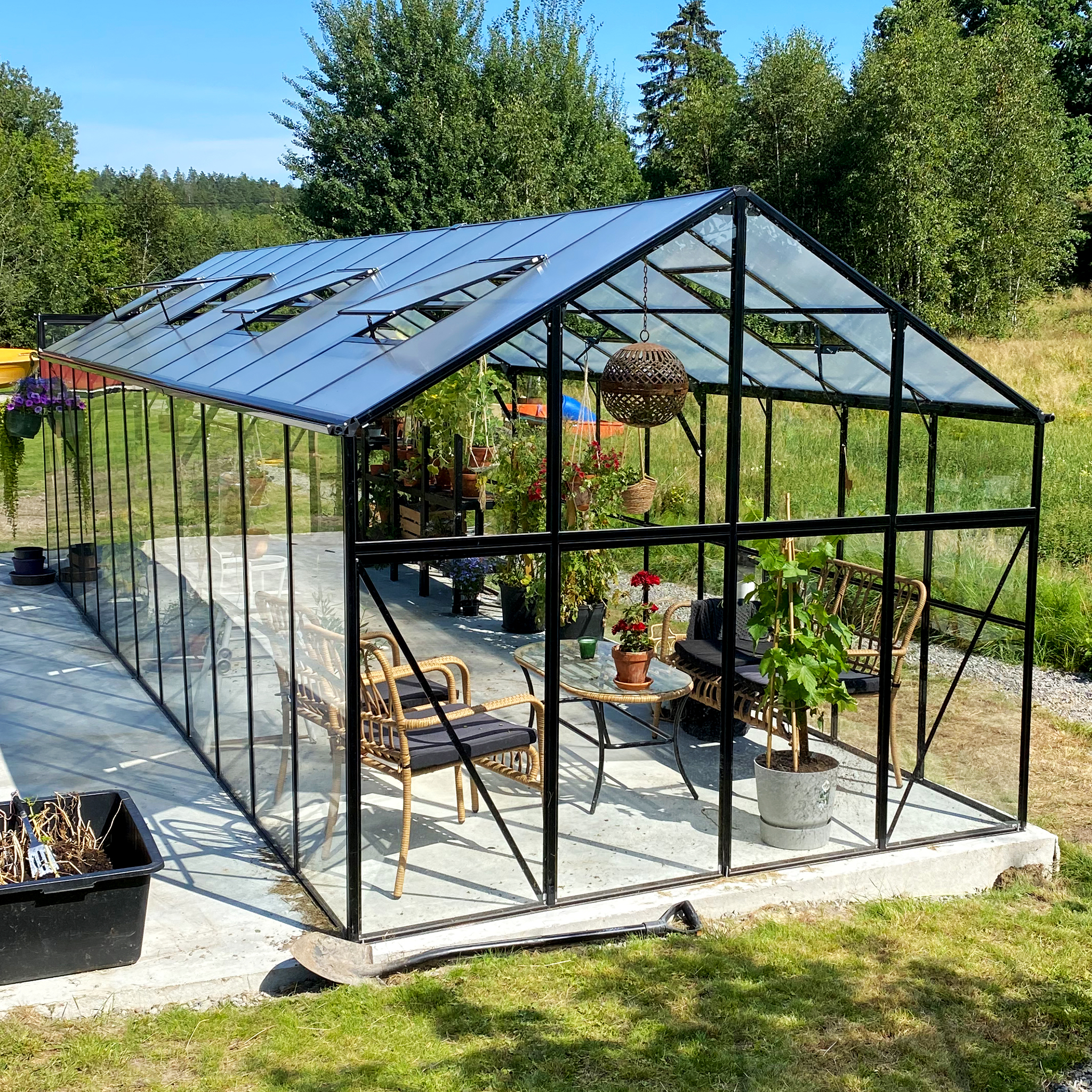Glasväxthus 19m² | 5 års stormgaranti | 4mm säkerhetsglas Glasväxthus 19m² | 5 års stormgaranti | 4mm säkerhetsglas