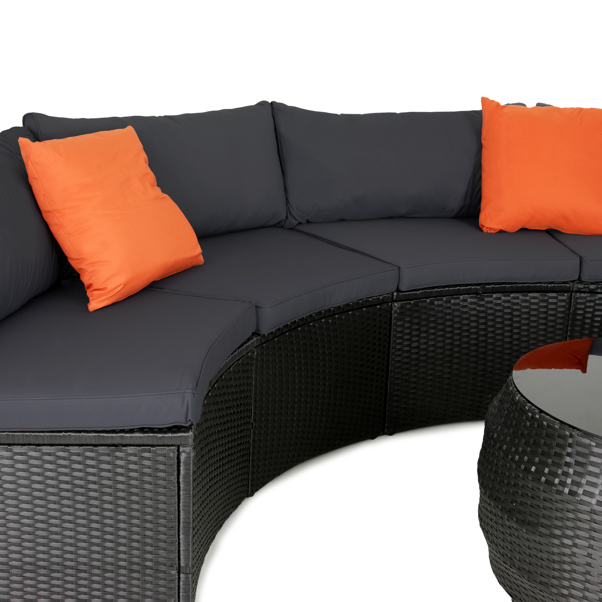 Stor rund loungegrupp | Inbyggd dynf�rvaring | 6 sittplatser