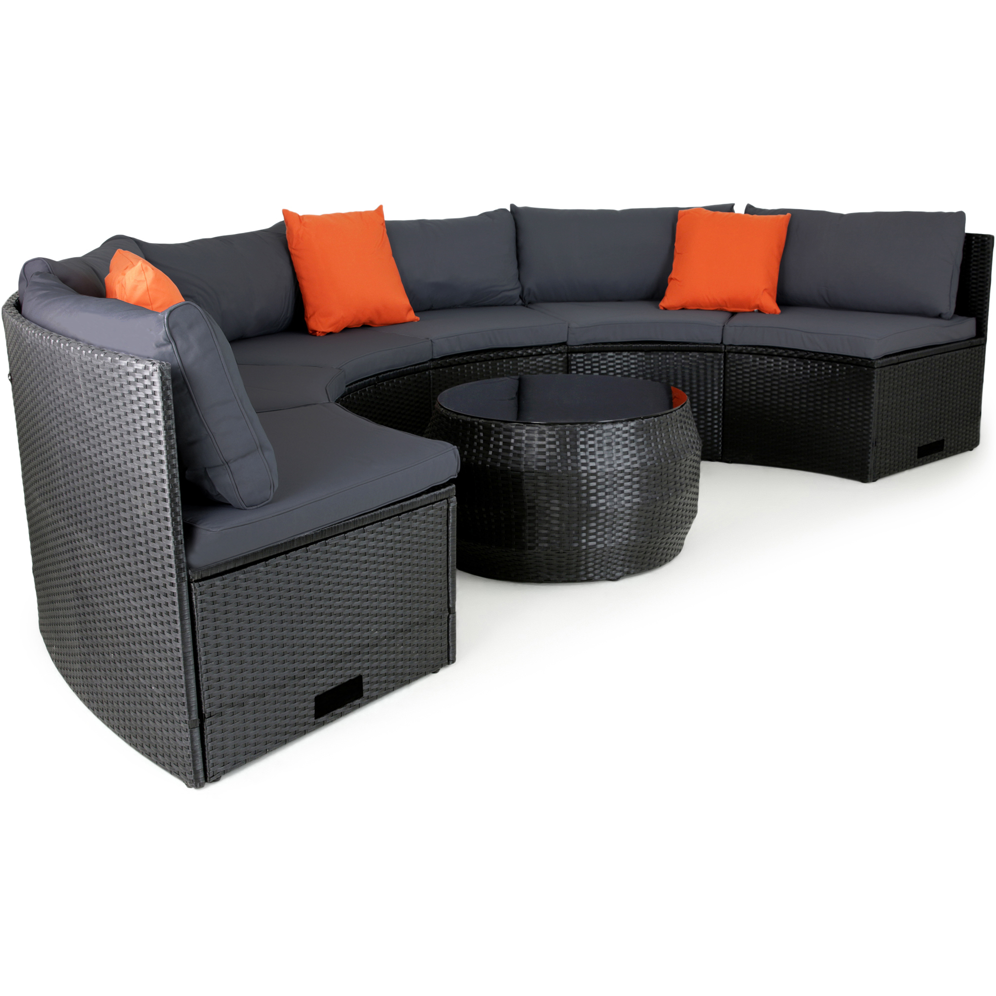Stor rund loungegrupp | Inbyggd dynf�rvaring | 6 sittplatser