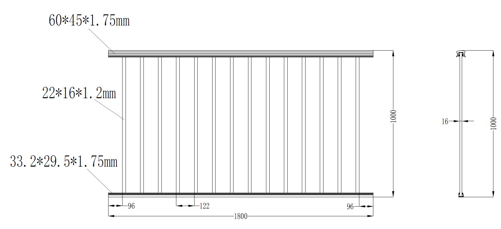 Altanstaket 180x100 cm | Pulverlackerad och robust design | Aurelius