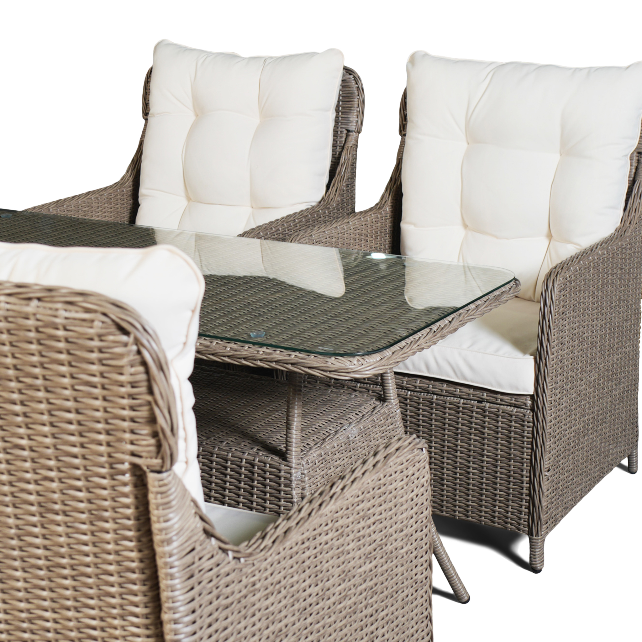 Loungegrupp utemöbler | Beige konstrotting | Rögrund Loungegrupp utemöbler | Beige konstrotting | Rögrund