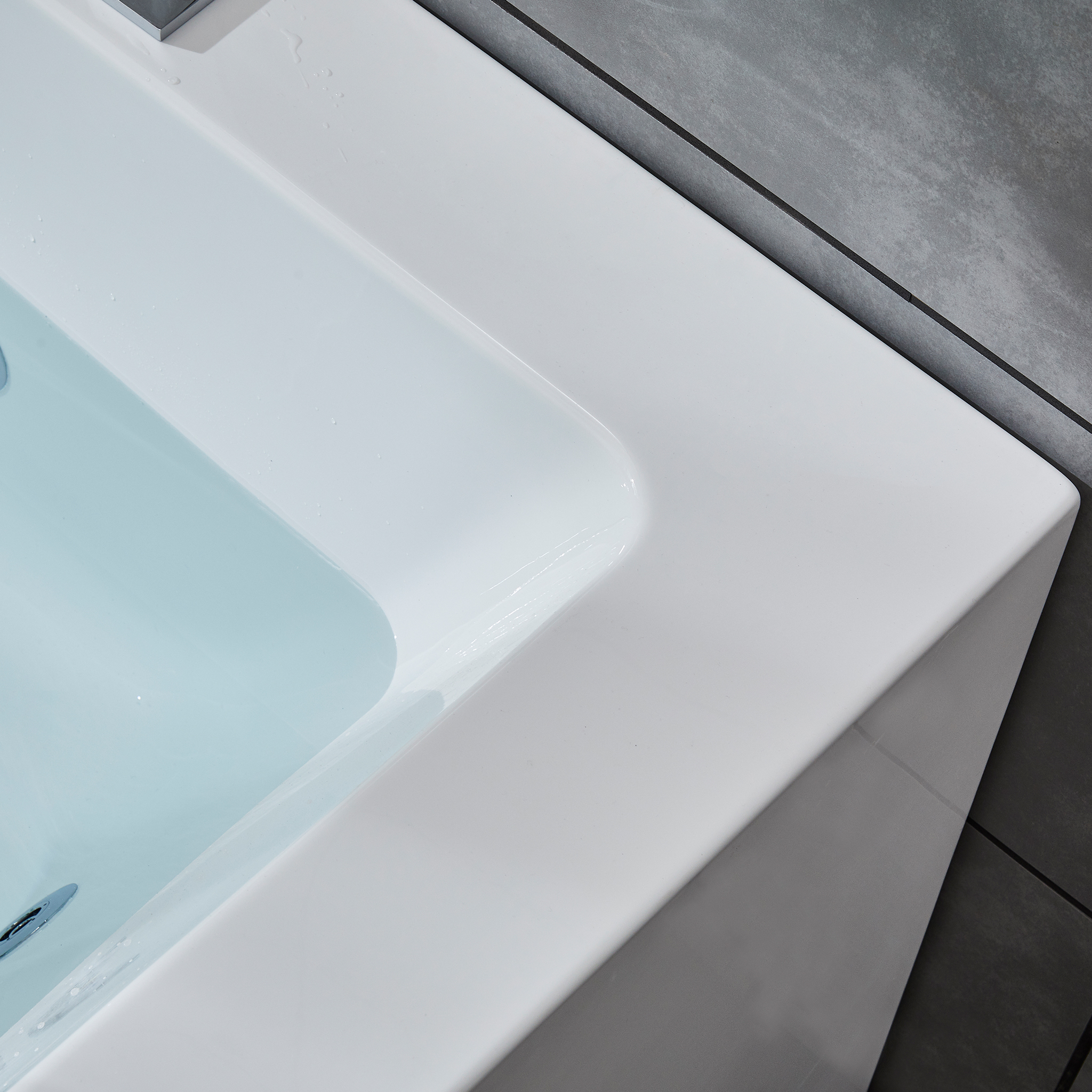 Bubbelbadkar med glasfront 170x80cm | Ergonomisk nackkudde | BK-019 Bubbelbadkar med glasfront 170x80cm | Ergonomisk nackkudde | BK-019