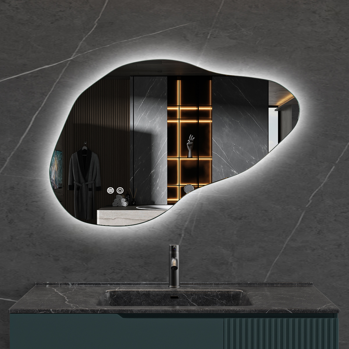 LED-spegel 100x65 cm | Anti-Fog | Justerbar belysning | Lyfco LED-spegel 100x65 cm | Anti-Fog | Justerbar belysning | Lyfco