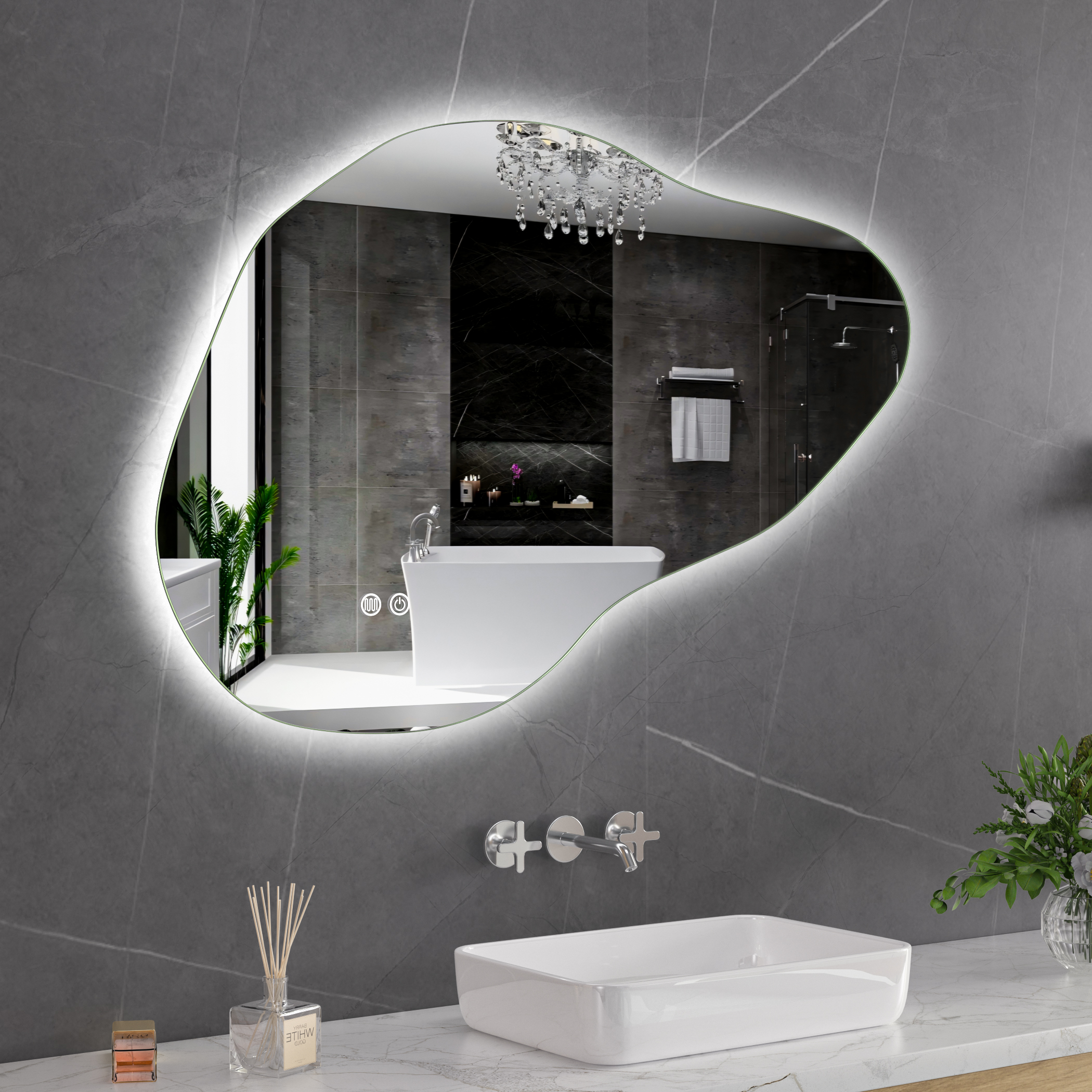 LED-spegel 100x65 cm | Anti-Fog | Justerbar belysning | Lyfco LED-spegel 100x65 cm | Anti-Fog | Justerbar belysning | Lyfco