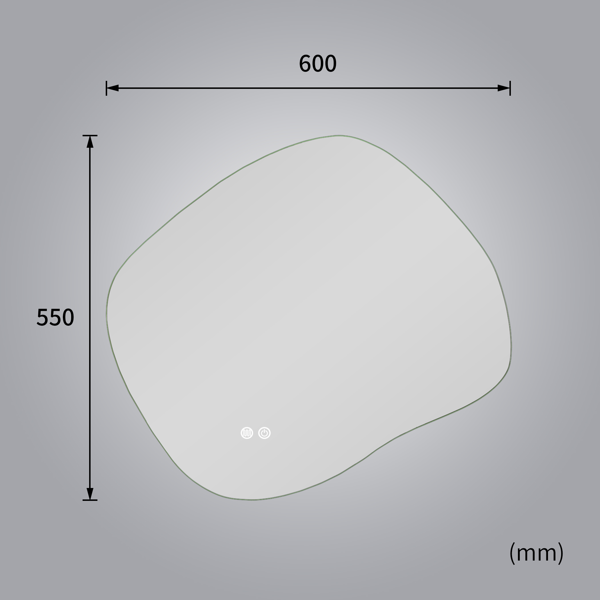 LED-spegel 60x55 cm | Anti-Fog | H�gkvalitativ kopparfri spegel | Lyfco