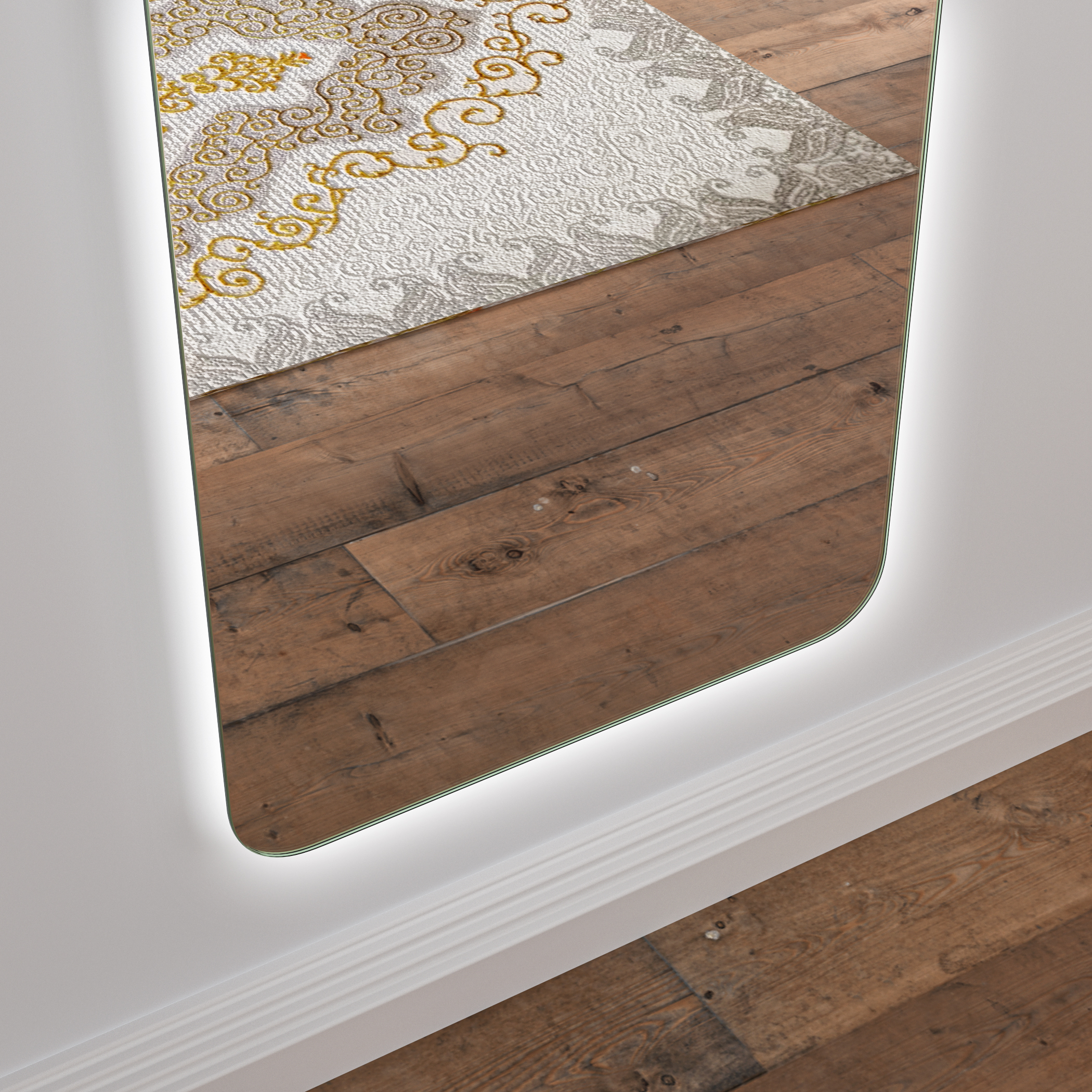 Stor spegel 170x50 cm | Justerbar LED-belysning med dimmer | Katarina