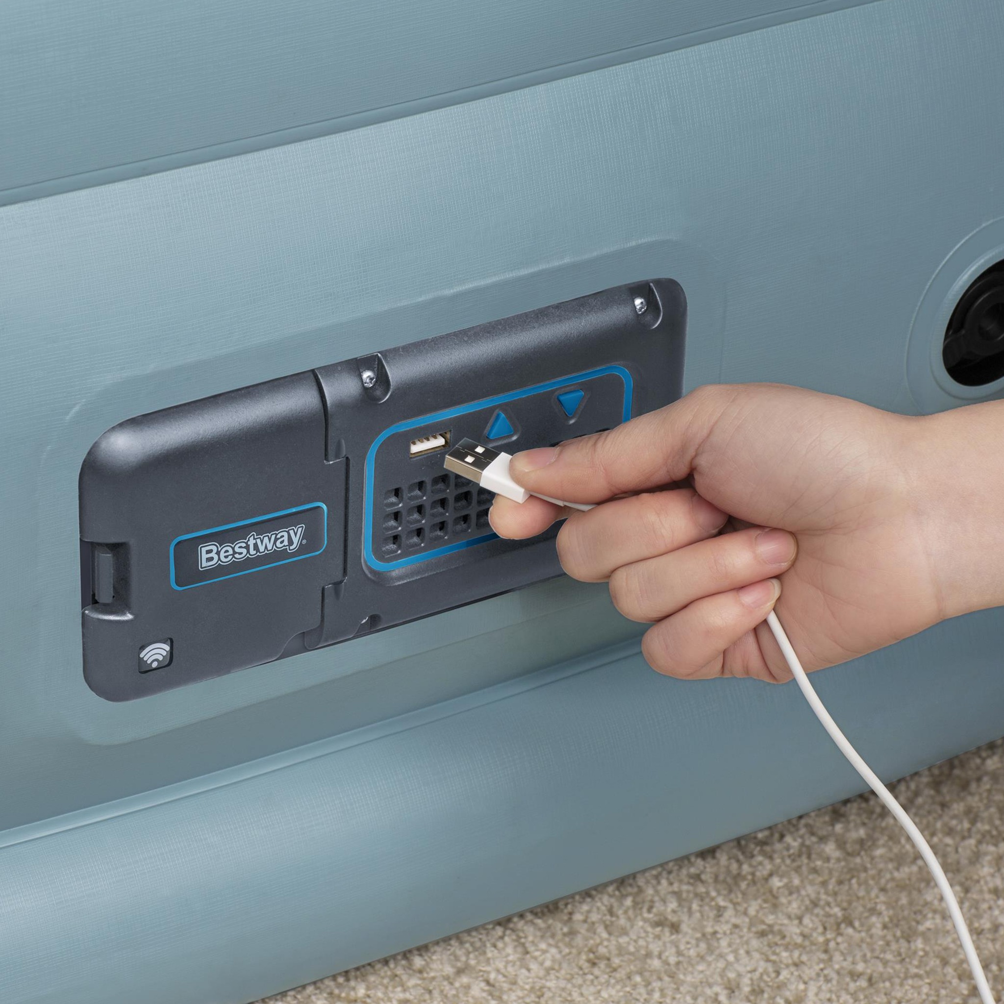 Tjock uppblåsbar dubbelsäng med APP-styrning - Bestway Tritech Queen Airbed Tjock uppblåsbar dubbelsäng med APP-styrning - Bestway Tritech Queen Airbed