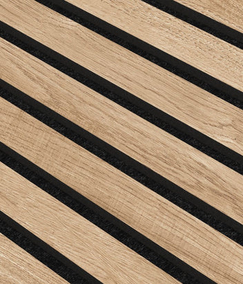 Trälamell akustikpaneler | 2700x600x21mm | Vit ek Trälamell akustikpaneler | 2700x600x21mm | Vit ek