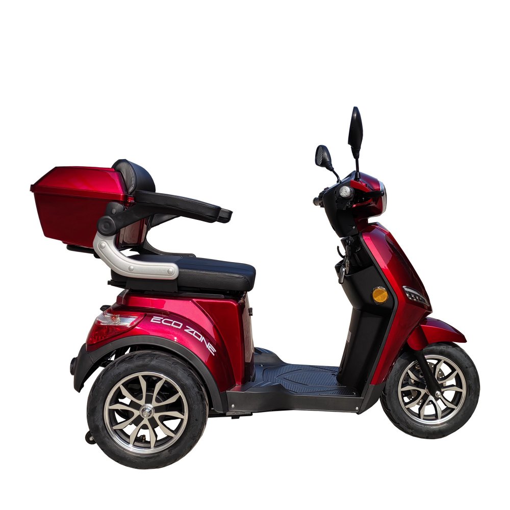 Elektrisk 3-Hjuls Promenadscooter | Tyst & Kraftfull | Röd Elektrisk 3-Hjuls Promenadscooter | Tyst & Kraftfull | Röd