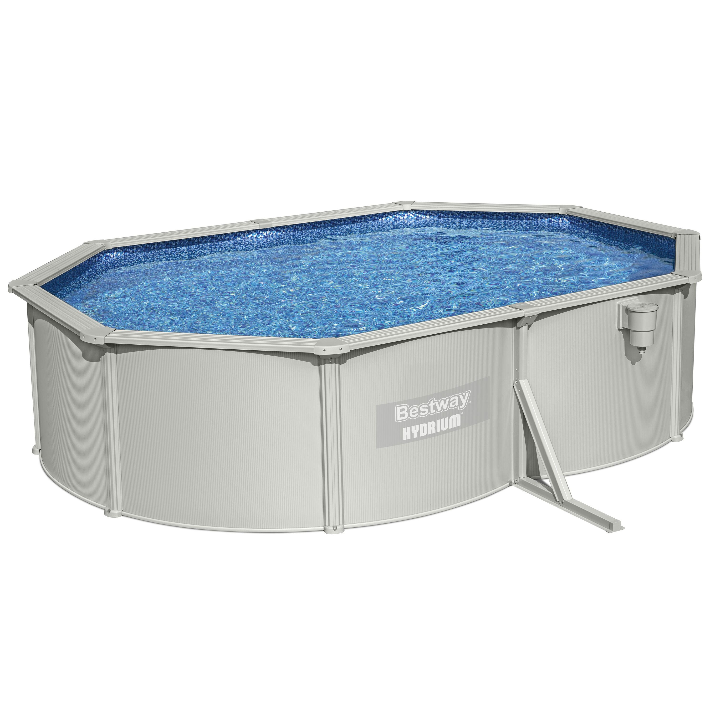 Ovanmarkpool Bestway Hydrium Oval, Ljusblå - 5 x 3,6 m (56586) Ovanmarkpool Bestway Hydrium Oval, Ljusblå - 5 x 3,6 m (56586)