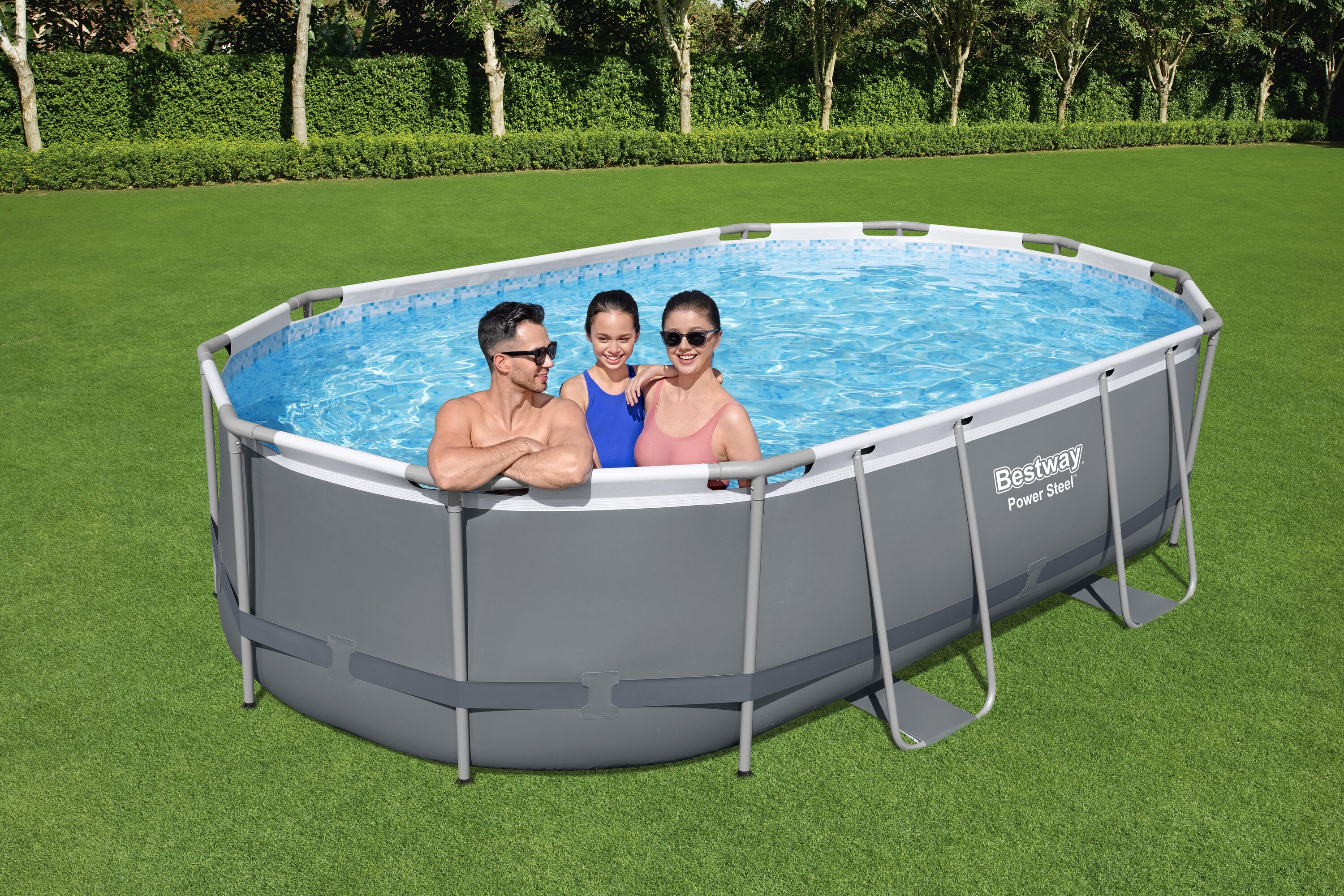 Bestway pool ovan mark 4,88x3,05m - 1m djup | Power Steel Oval (56448) Bestway pool ovan mark 4,88x3,05m - 1m djup | Power Steel Oval (56448)