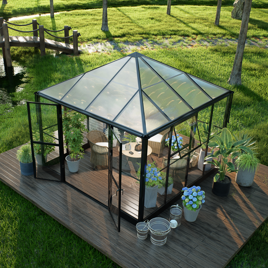 Gazebo 8,1m² | Kvadratiskt premiumväxthus | 4 mm säkerhetsglas | 5 års stormgaranti Gazebo 8,1m² | Kvadratiskt premiumväxthus | 4 mm säkerhetsglas | 5 års stormgaranti