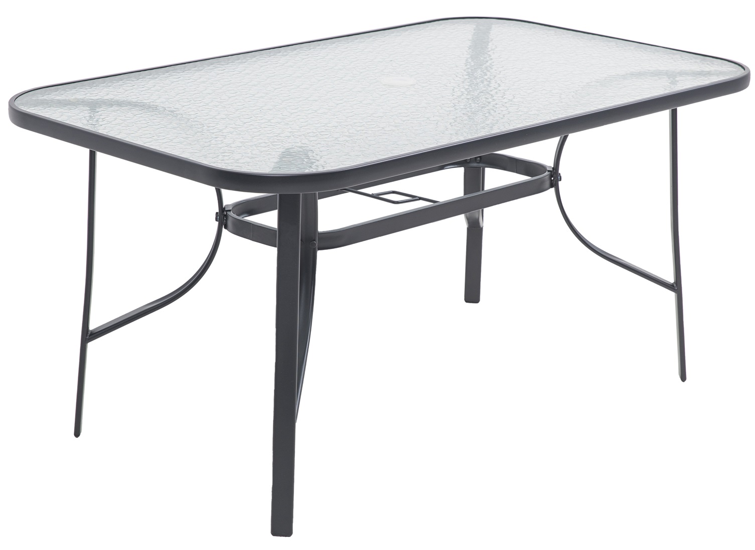 V�xj� utegrupp komplett med bord | 6 positionsstolar och parasoll | Svart|