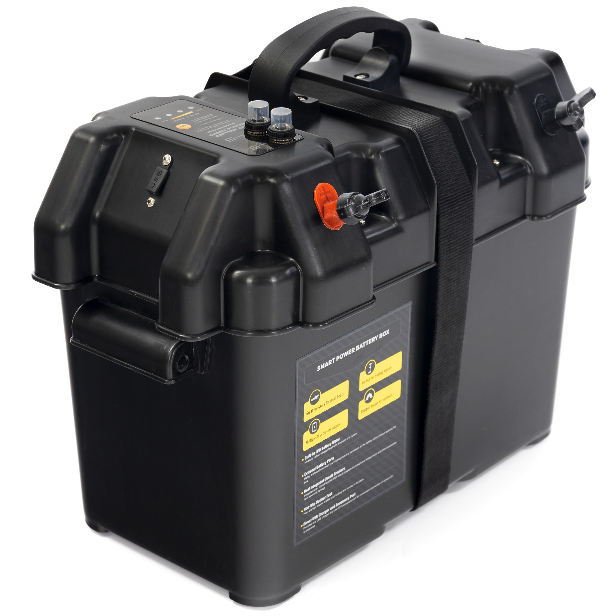 Bärbar batterilåda | 12V uttag | USB-port Bärbar batterilåda | 12V uttag | USB-port