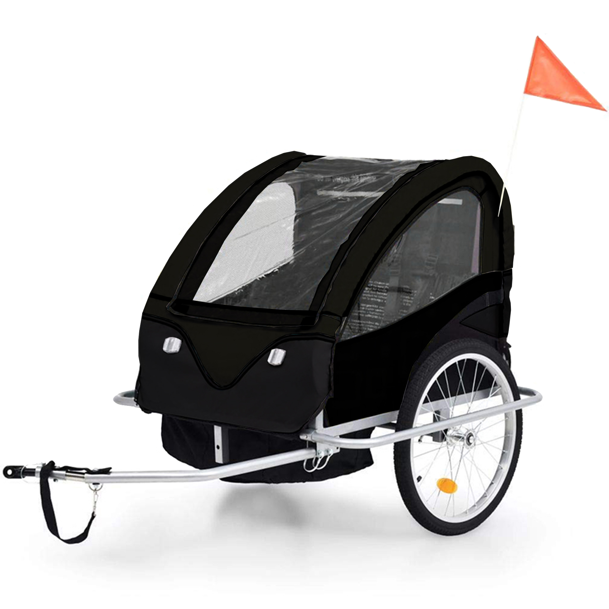 Cykelvagn/barnvagn 2-i-1 | 2 säten | Lastkapacitet 40kg | Hopfällbar Cykelvagn/barnvagn 2-i-1 | 2 säten | Lastkapacitet 40kg | Hopfällbar