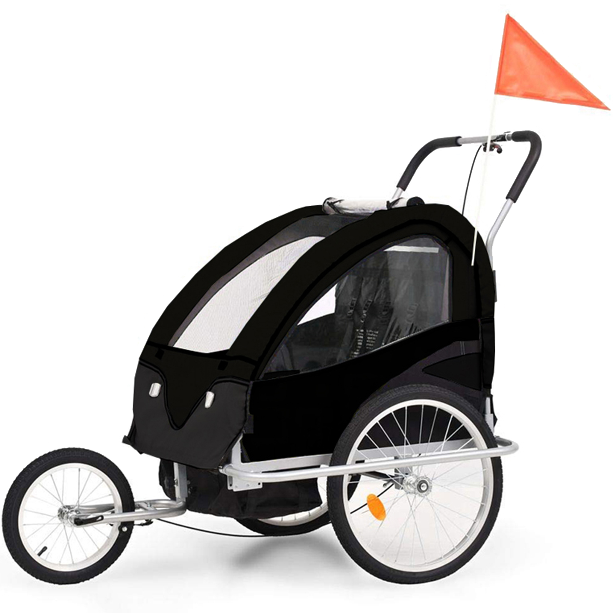 Cykelvagn/barnvagn 2-i-1 | 2 säten | Lastkapacitet 40kg | Hopfällbar Cykelvagn/barnvagn 2-i-1 | 2 säten | Lastkapacitet 40kg | Hopfällbar
