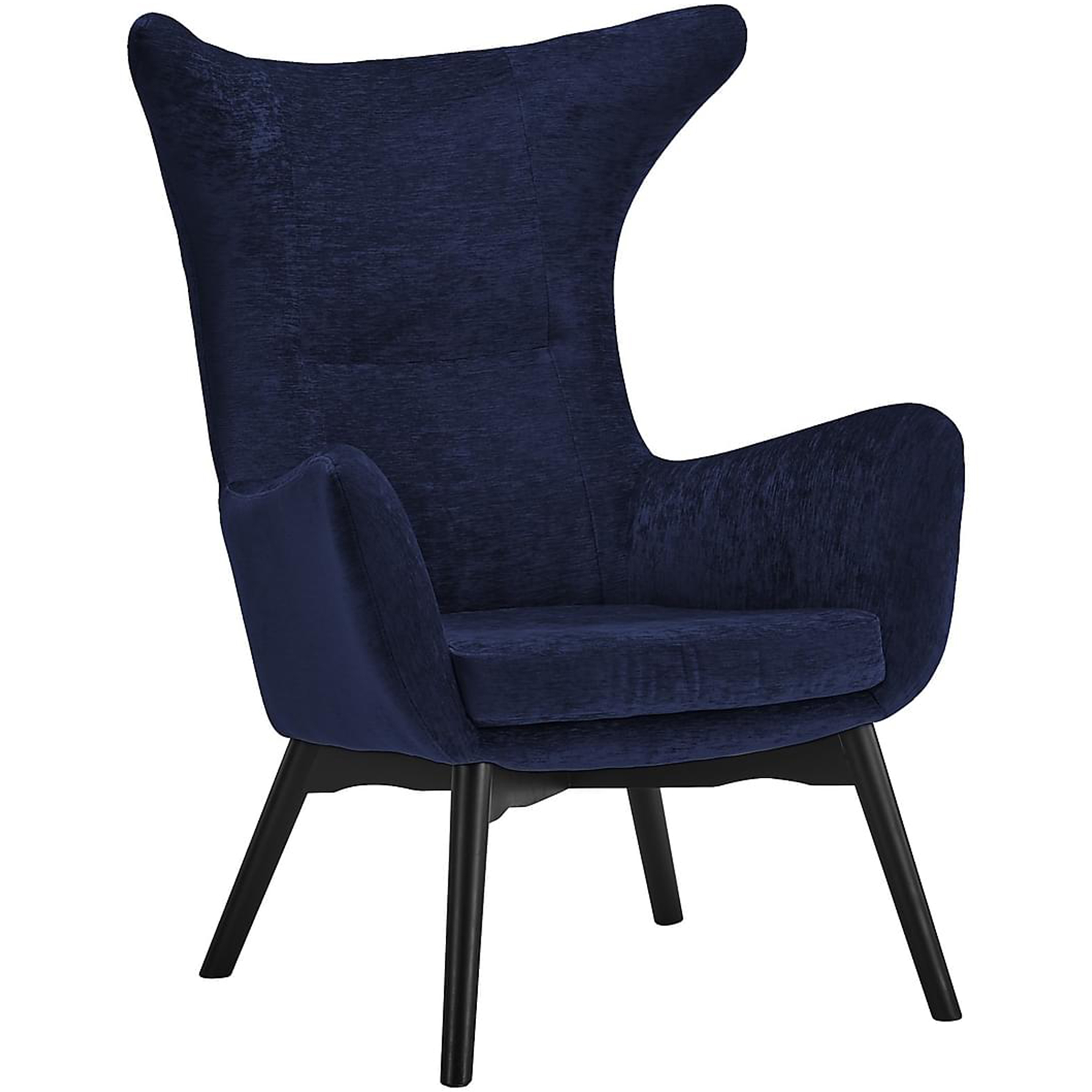 Elegant textilfåtölj med hög rygg | Mörkblå | Kim Elegant textilfåtölj med hög rygg | Mörkblå | Kim