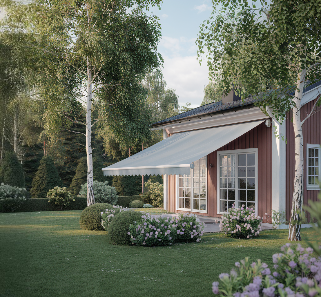 Halvkassettmarkis 3,6x3 m | Vevman�vrerad | Metalcraft