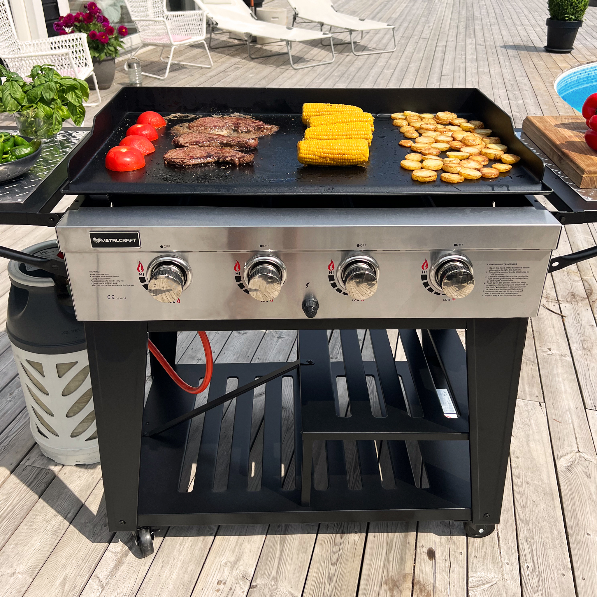 Gasoldrivet stekbord 16 kW | 4 rostfria brännare | Lockhart Gasoldrivet stekbord 16 kW | 4 rostfria brännare | Lockhart