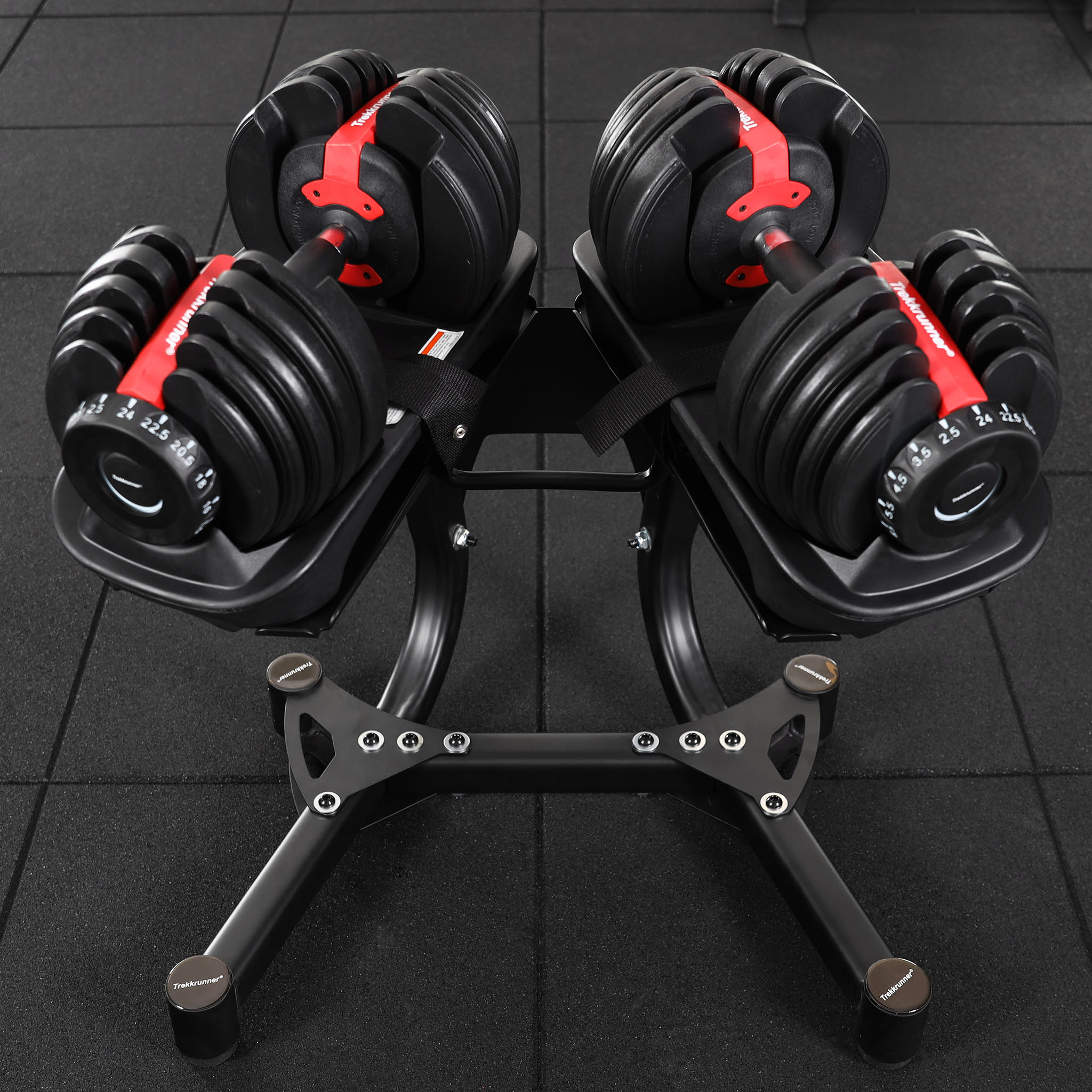 Hantelställ i stål | Maxlast 2x40kg | Trekkrunner Hantelställ i stål | Maxlast 2x40kg | Trekkrunner