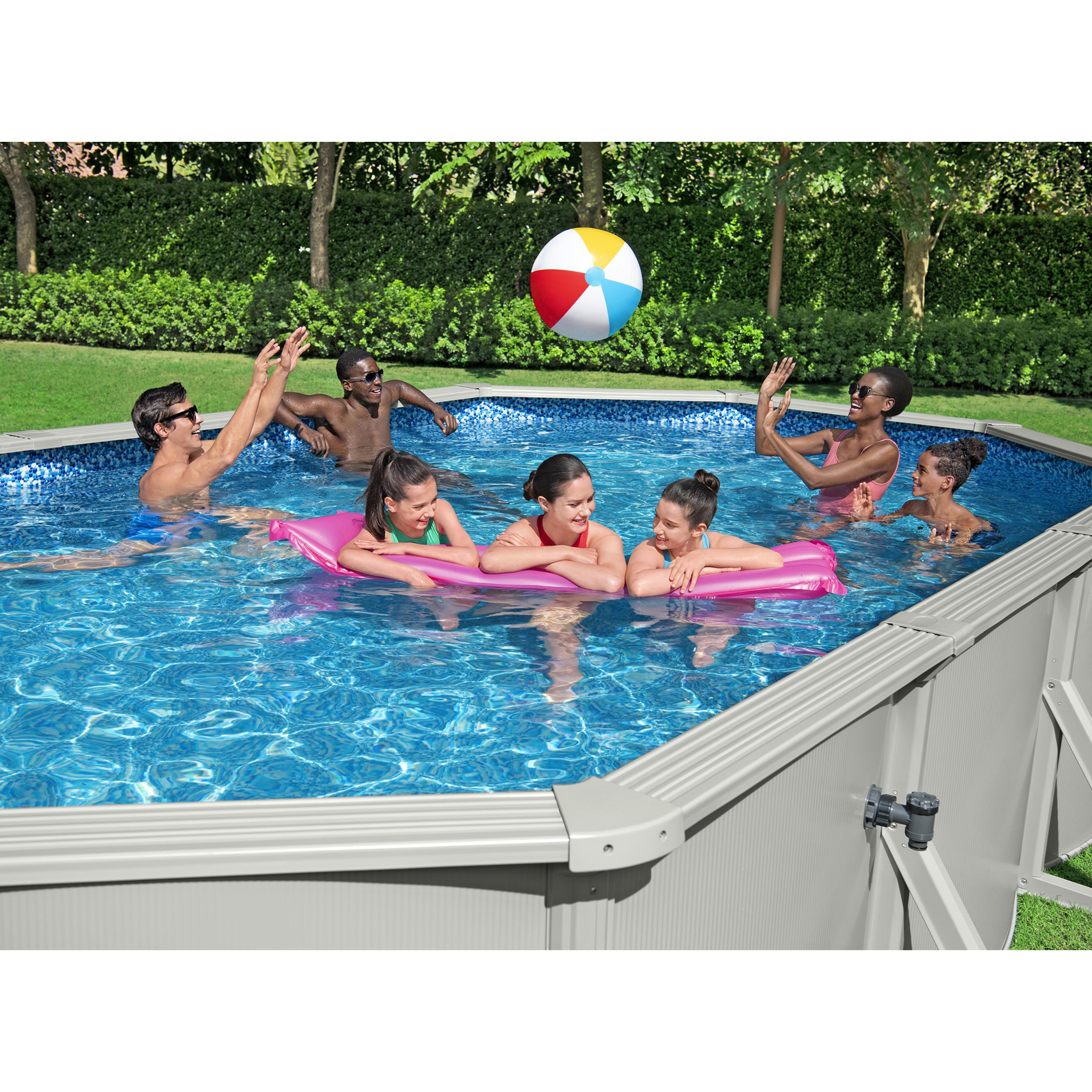 Bestway st�lv�ggspool 6,1x3,6m - 1,2m djup | Hydrium Pool set (56369)