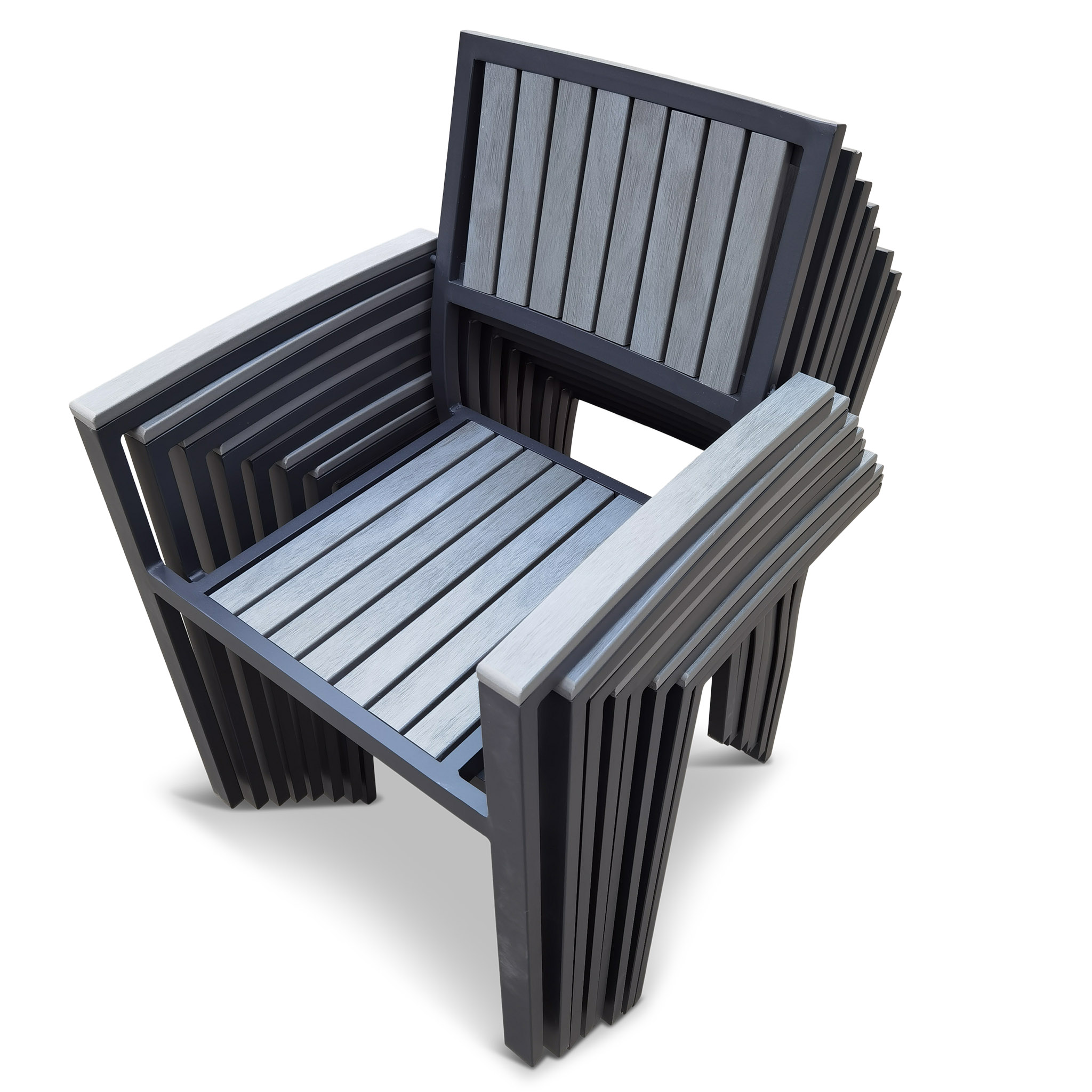 Trädgårdsstol i aluminium och komposit - Waxholm 8-pack Trädgårdsstol i aluminium och komposit - Waxholm 8-pack