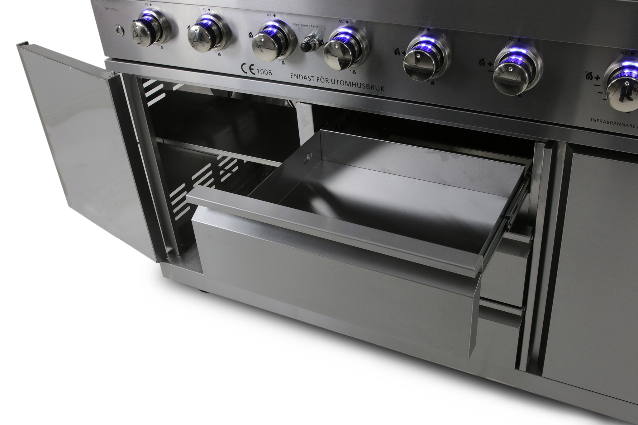 Stor rostfri gasolgrill/utekök med varmluftsfunktion | New Orleans Stor rostfri gasolgrill/utekök med varmluftsfunktion | New Orleans