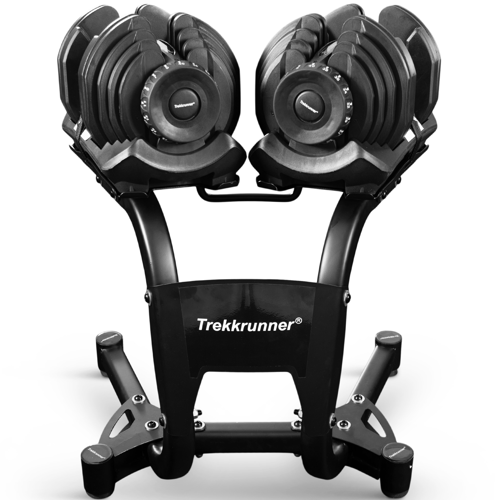 Justerbara hantlar 2x40kg med st�ll | St�llbar vikt 5-40kg | Trekkrunner