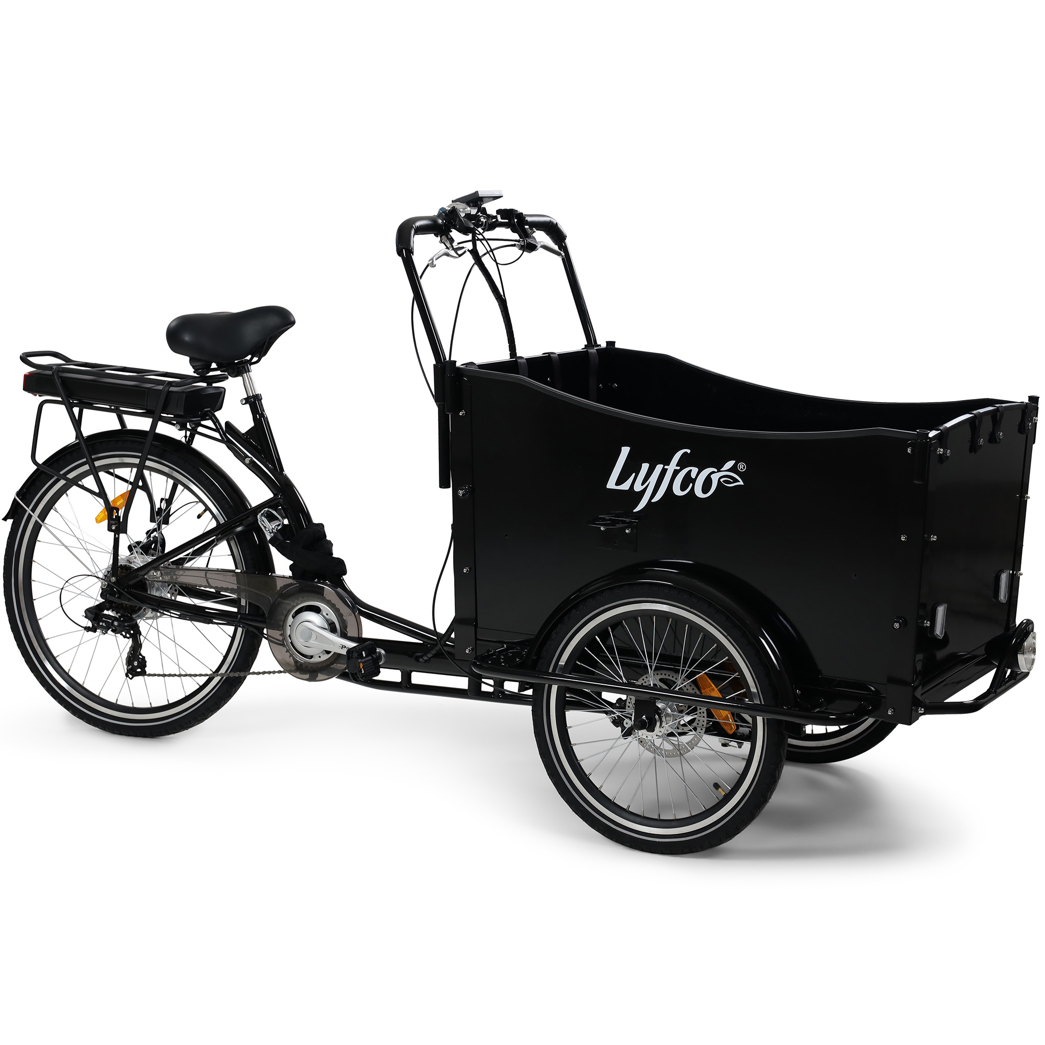 El-lådcykel - 17Ah batteri - Svart trälåda El-lådcykel - 17Ah batteri - Svart trälåda