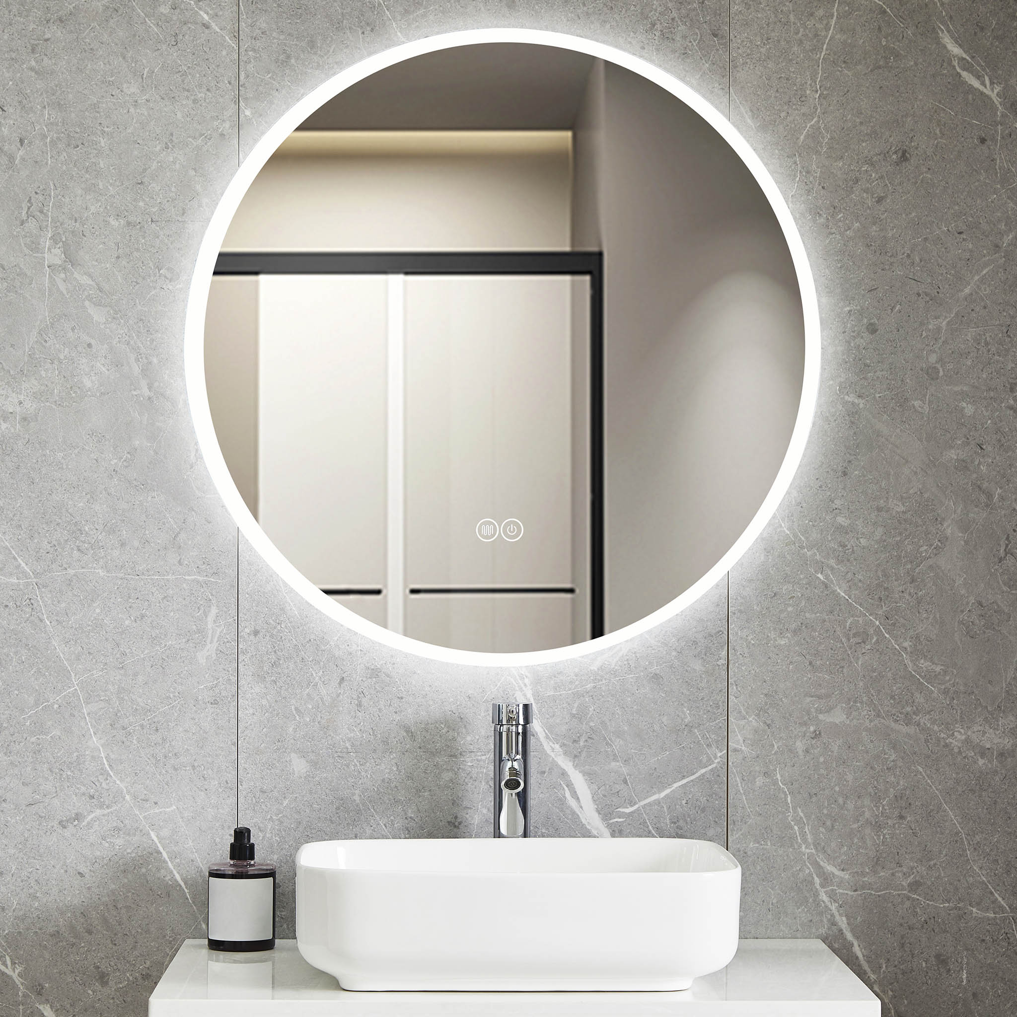 Rund badrumsspegel 100cm | LED-belysning & anti-fog