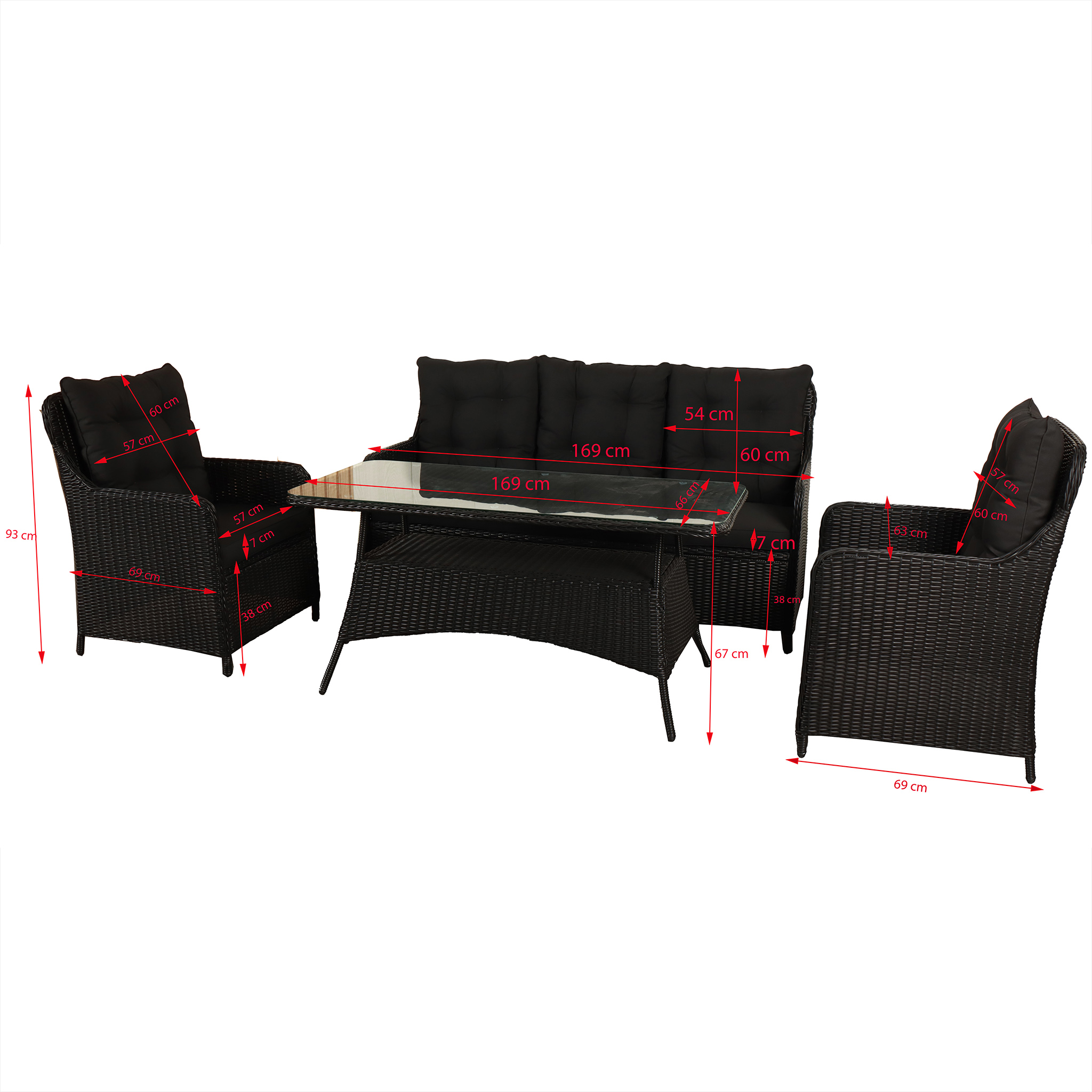 Loungegrupp utemöbler | Svart konstrotting | Rögrund Loungegrupp utemöbler | Svart konstrotting | Rögrund