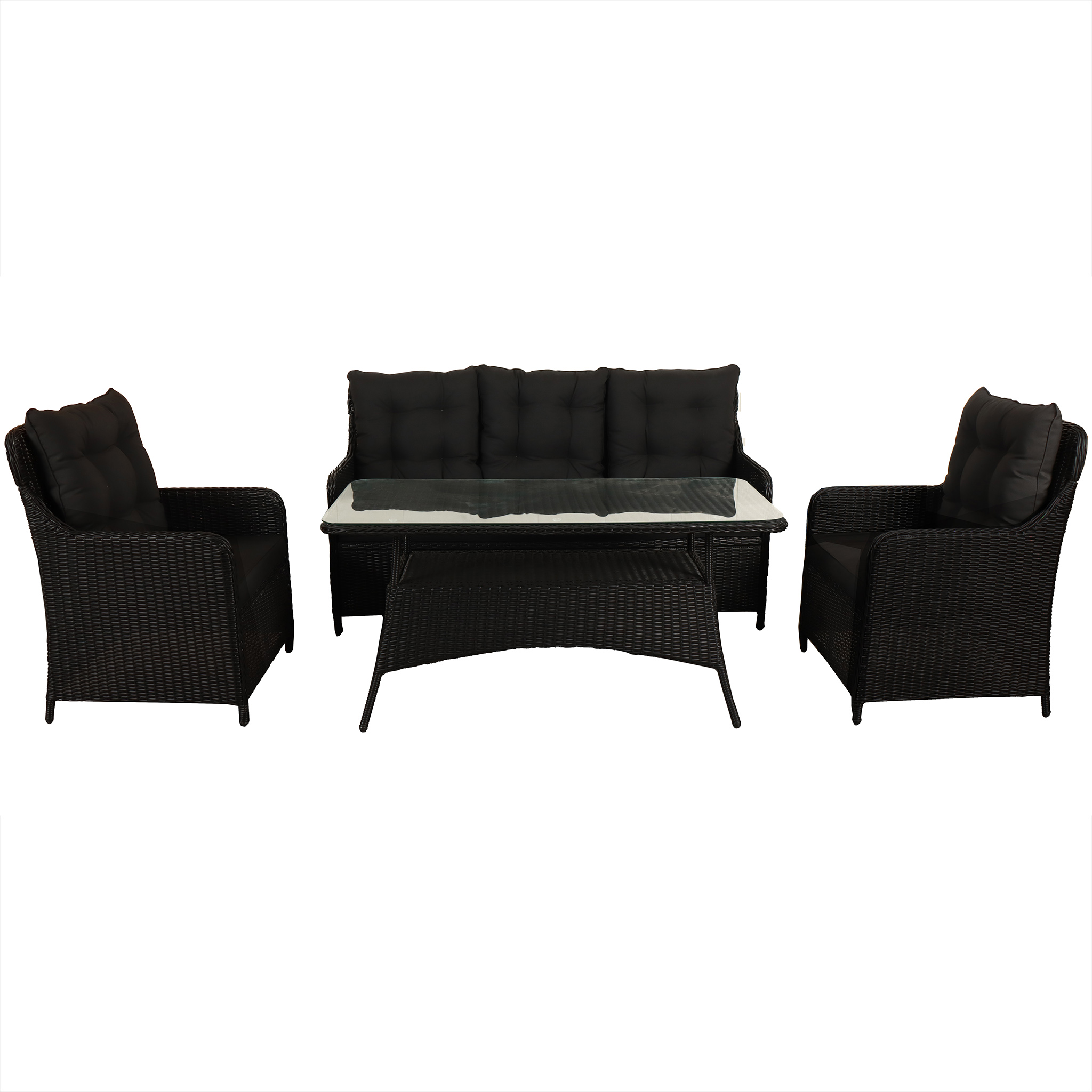 Loungegrupp utemöbler | Svart konstrotting | Rögrund Loungegrupp utemöbler | Svart konstrotting | Rögrund