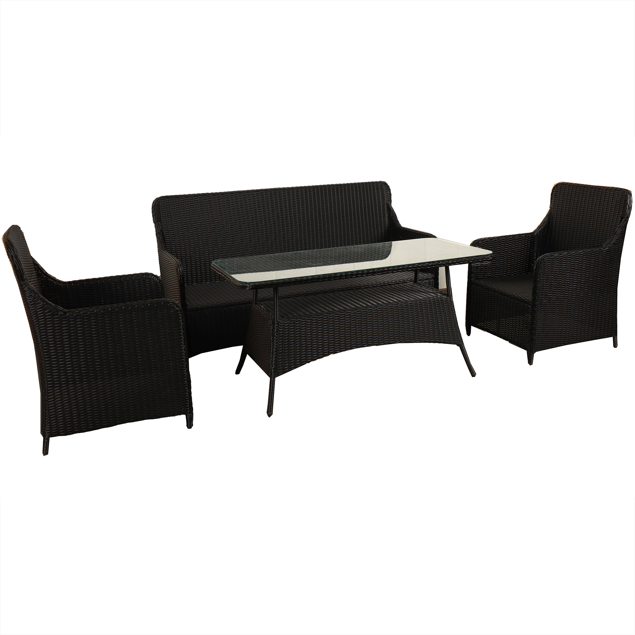 Loungegrupp utemöbler | Svart konstrotting | Rögrund Loungegrupp utemöbler | Svart konstrotting | Rögrund