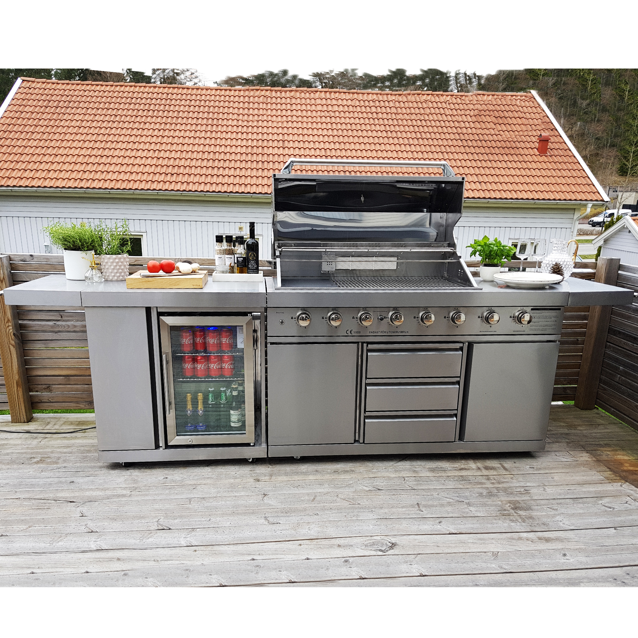 Stor rostfri gasolgrill/utekök med varmluftsfunktion | New Orleans Stor rostfri gasolgrill/utekök med varmluftsfunktion | New Orleans