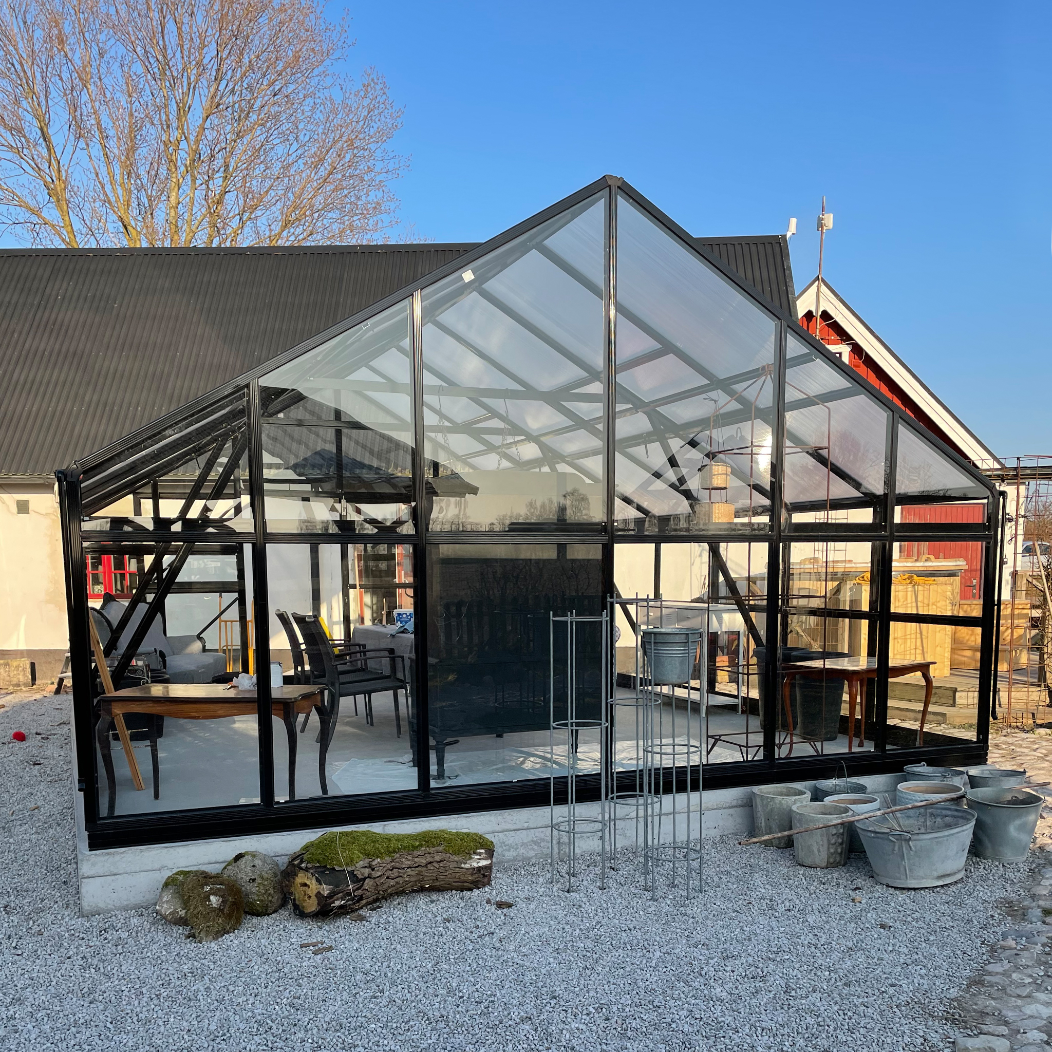 Extra brett premium glasväxthus 31m² | Stormgaranti och säkerhetsglas Extra brett premium glasväxthus 31m² | Stormgaranti och säkerhetsglas