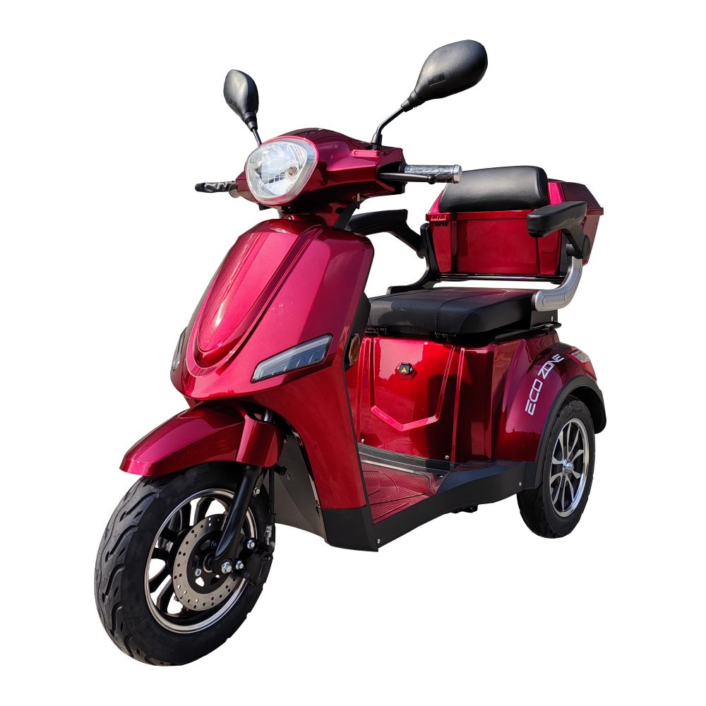 Elektrisk 3-Hjuls Promenadscooter | Tyst & Kraftfull | Röd Elektrisk 3-Hjuls Promenadscooter | Tyst & Kraftfull | Röd
