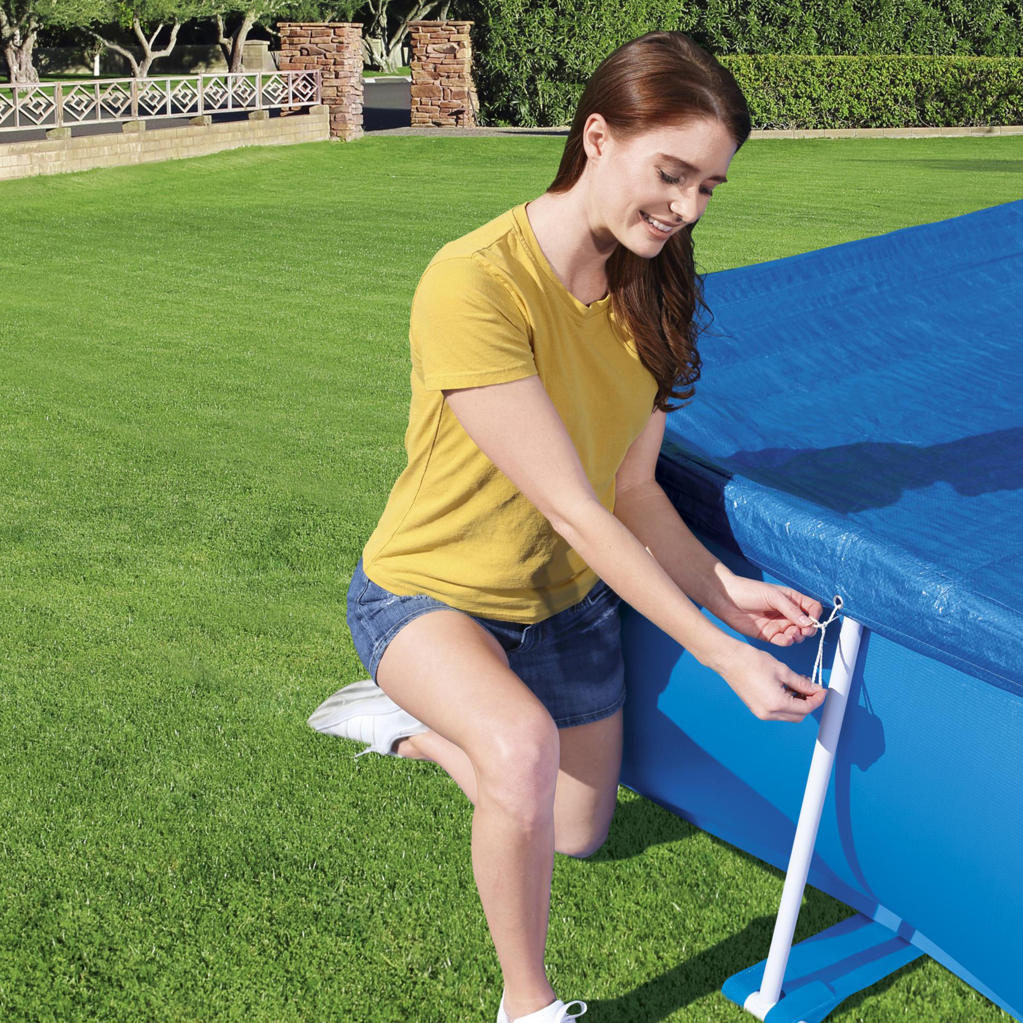 Rektangul�rt pool�verdrag Flowclear� | Bl� - 2,59x1,7m