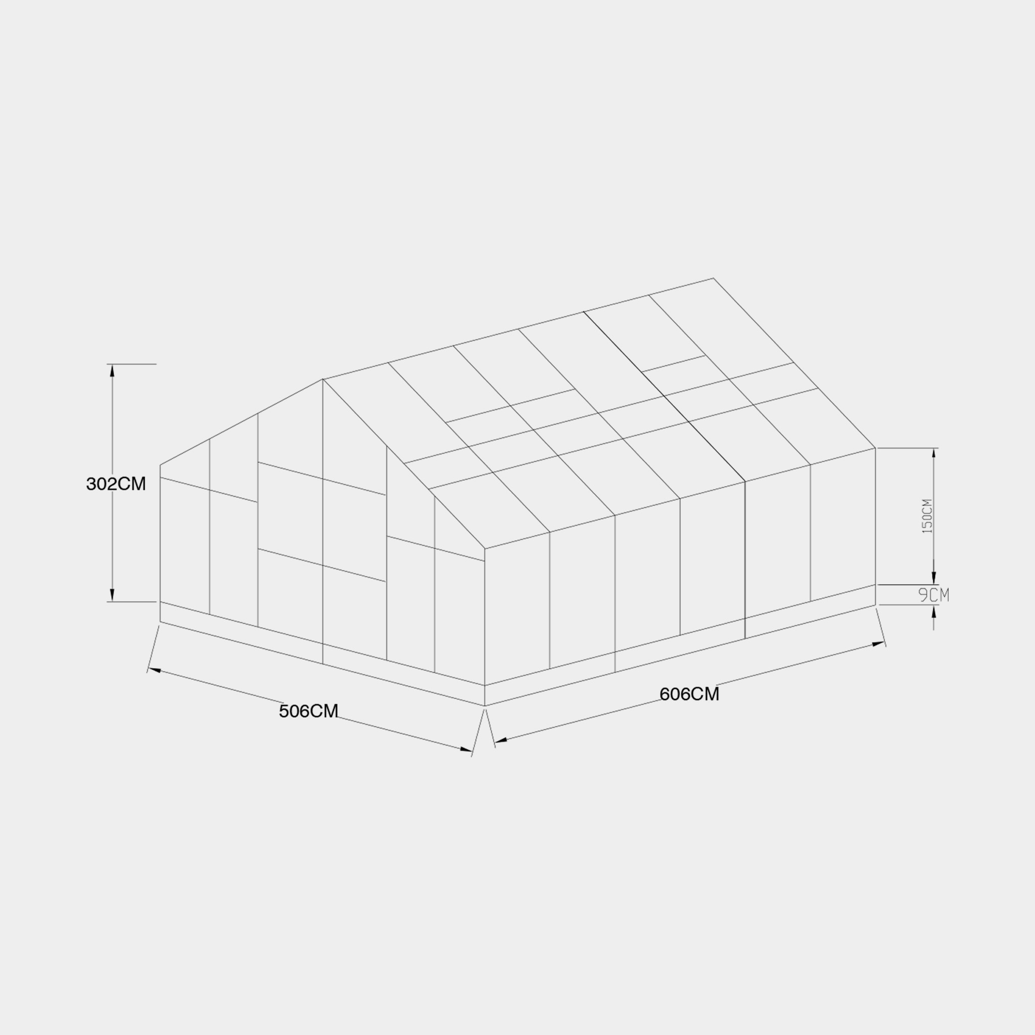 Extra brett premium glasväxthus 31m² | Stormgaranti och säkerhetsglas Extra brett premium glasväxthus 31m² | Stormgaranti och säkerhetsglas