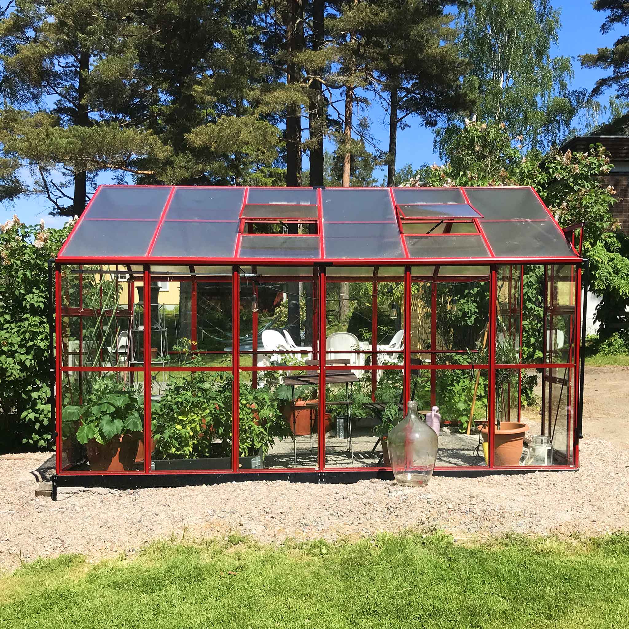Växthus 9,6 m² | 4mm säkerhetsglas | 5 års stormgaranti Växthus 9,6 m² | 4mm säkerhetsglas | 5 års stormgaranti