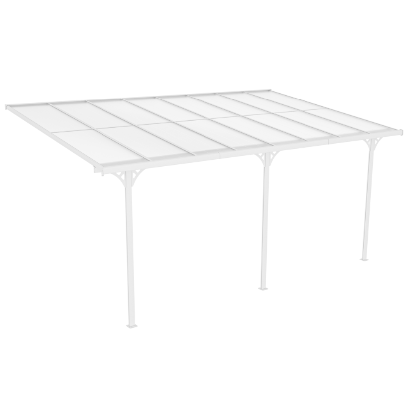 Altantak 4,95x3 m | Kanalplast / Aluminium| Robust design | Vit
