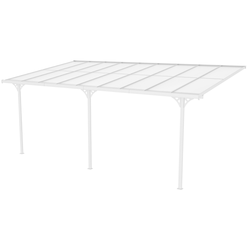 Altantak 6,17x3 m | Kanalplast / Aluminium| Premium modell | Vit