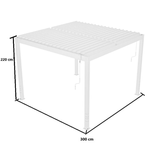 Pergola | Öppningsbart lamelltak | 300x220 cm | Vit Pergola | Öppningsbart lamelltak | 300x220 cm | Vit