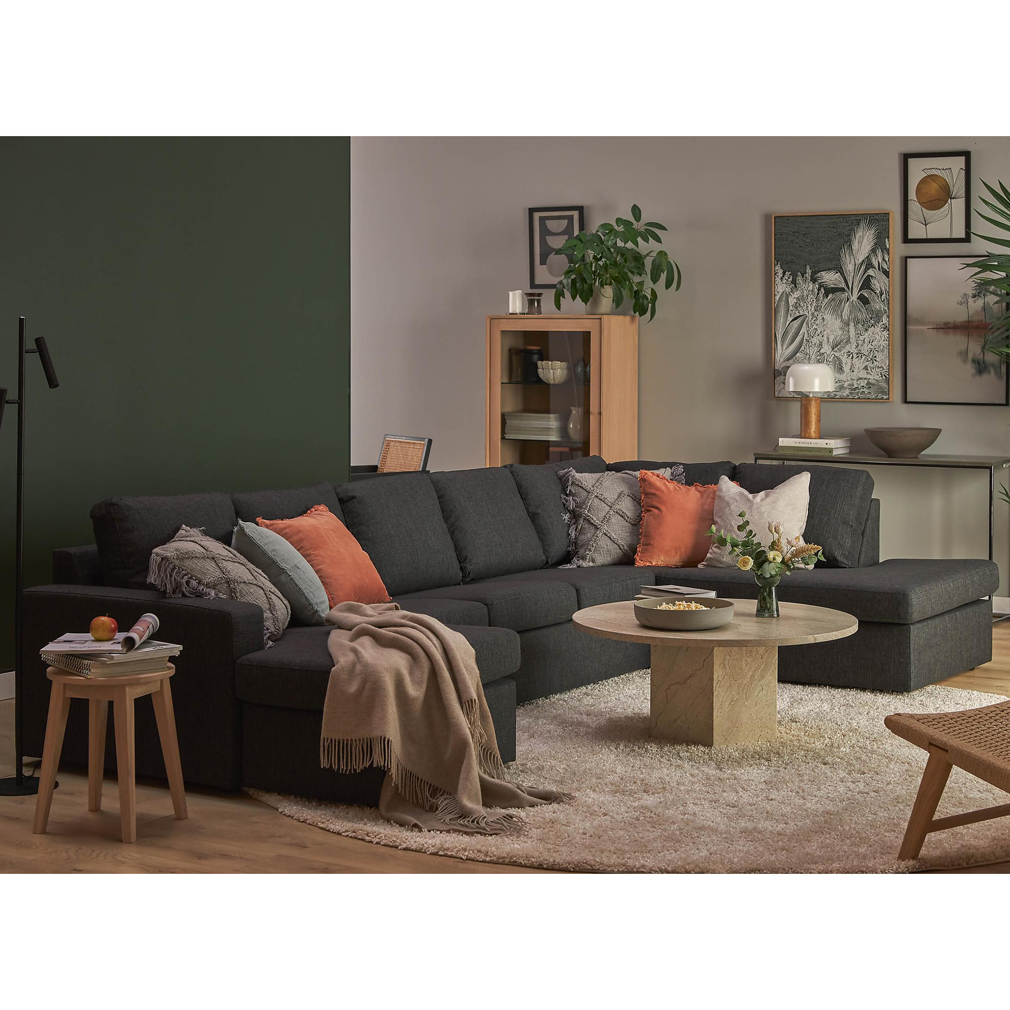 U-soffa med divan vänster | Crazy XL | Antracit U-soffa med divan vänster | Crazy XL | Antracit