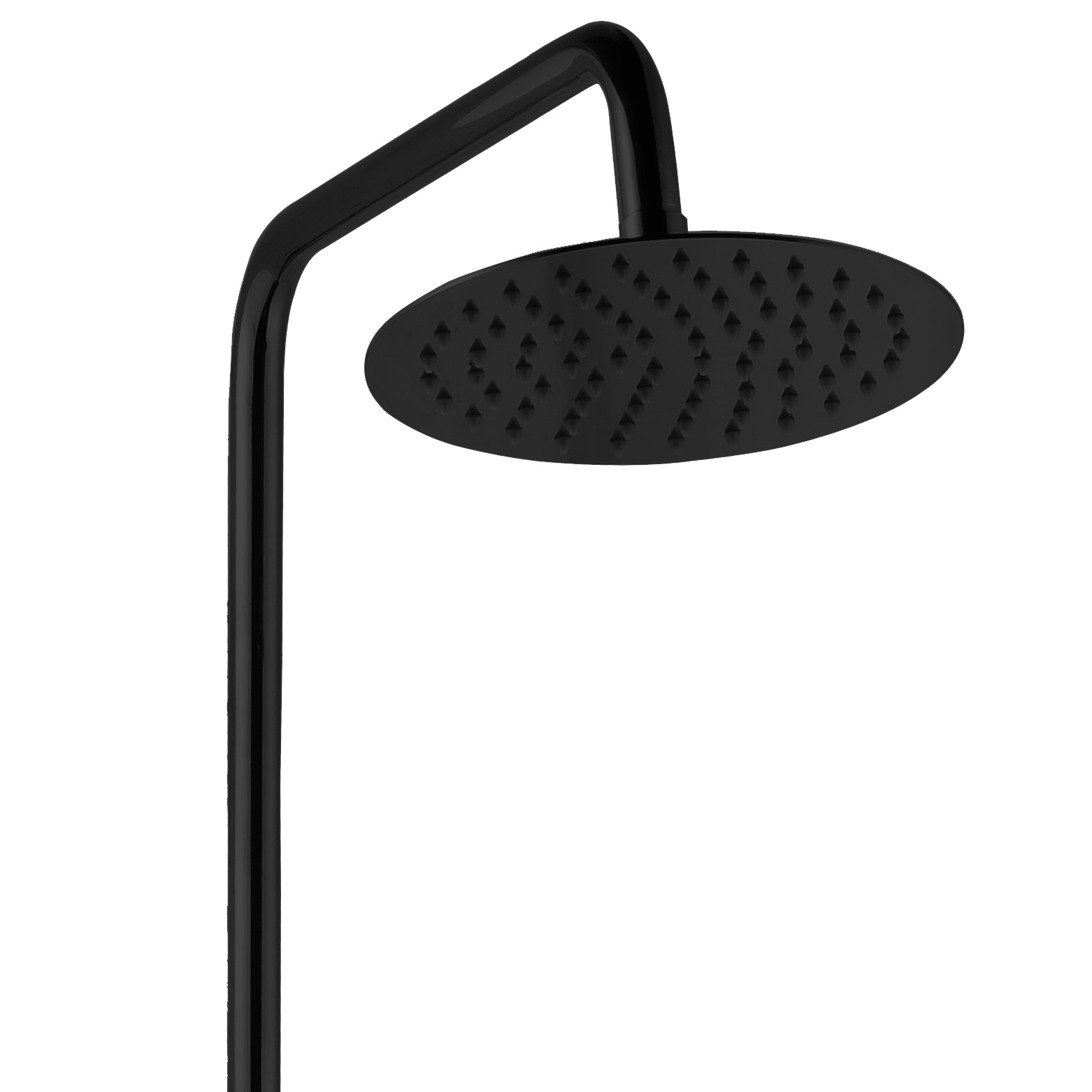 Komplett takduschset med handdusch i rundad design | Svart Komplett takduschset med handdusch i rundad design | Svart