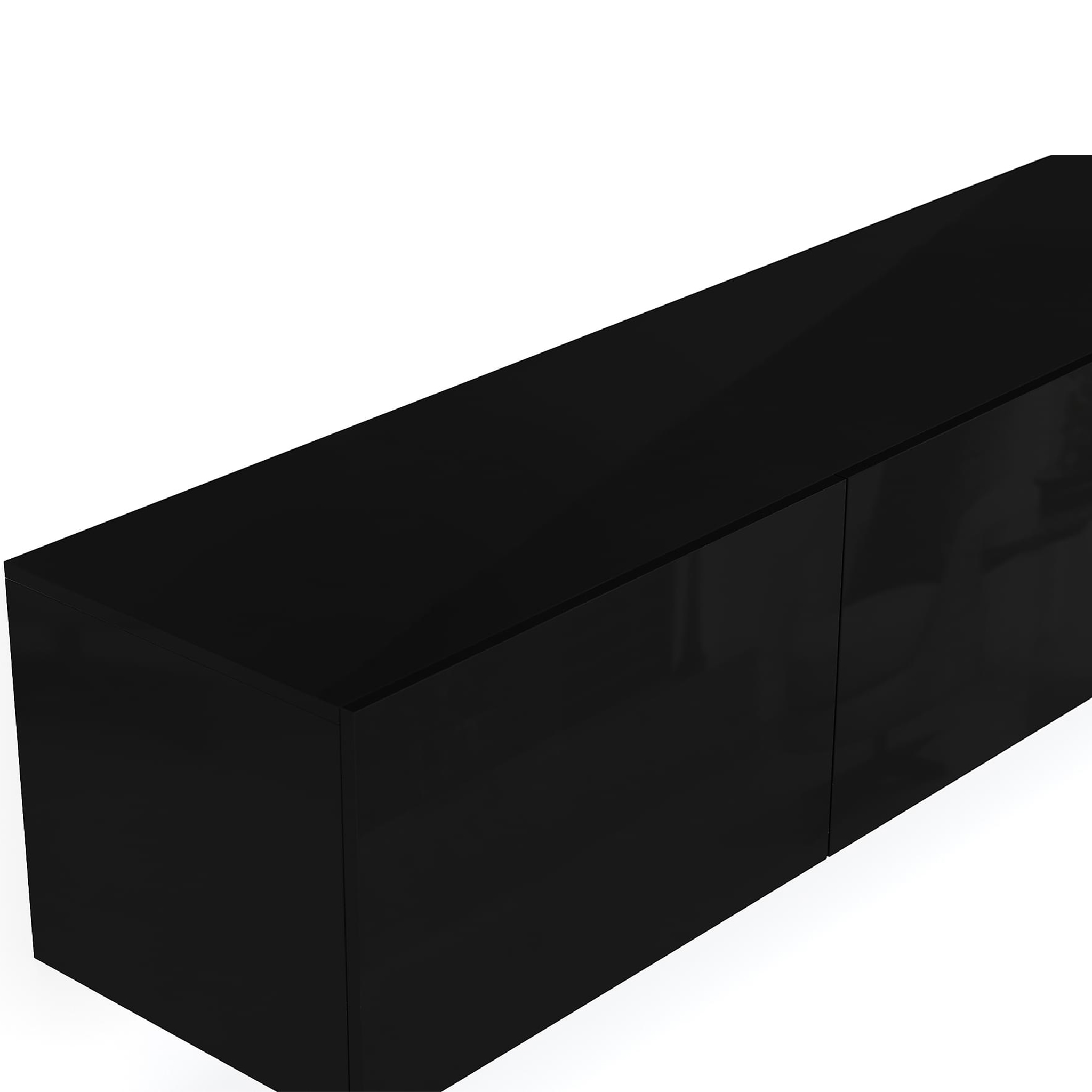 Tv-bänk inkl. hyllor 41x240 cm | Vägghängd | Badachro - Svart Tv-bänk inkl. hyllor 41x240 cm | Vägghängd | Badachro - Svart