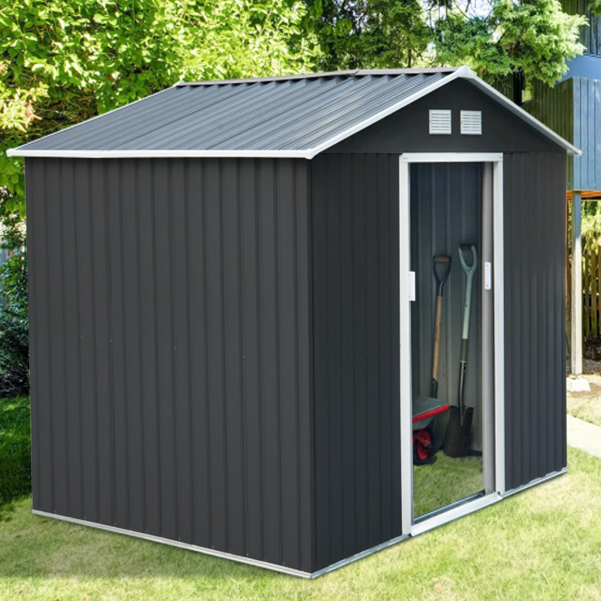 Redskapsbod 5,3m� | Dubbel skjutd�rr | Bas ing�r