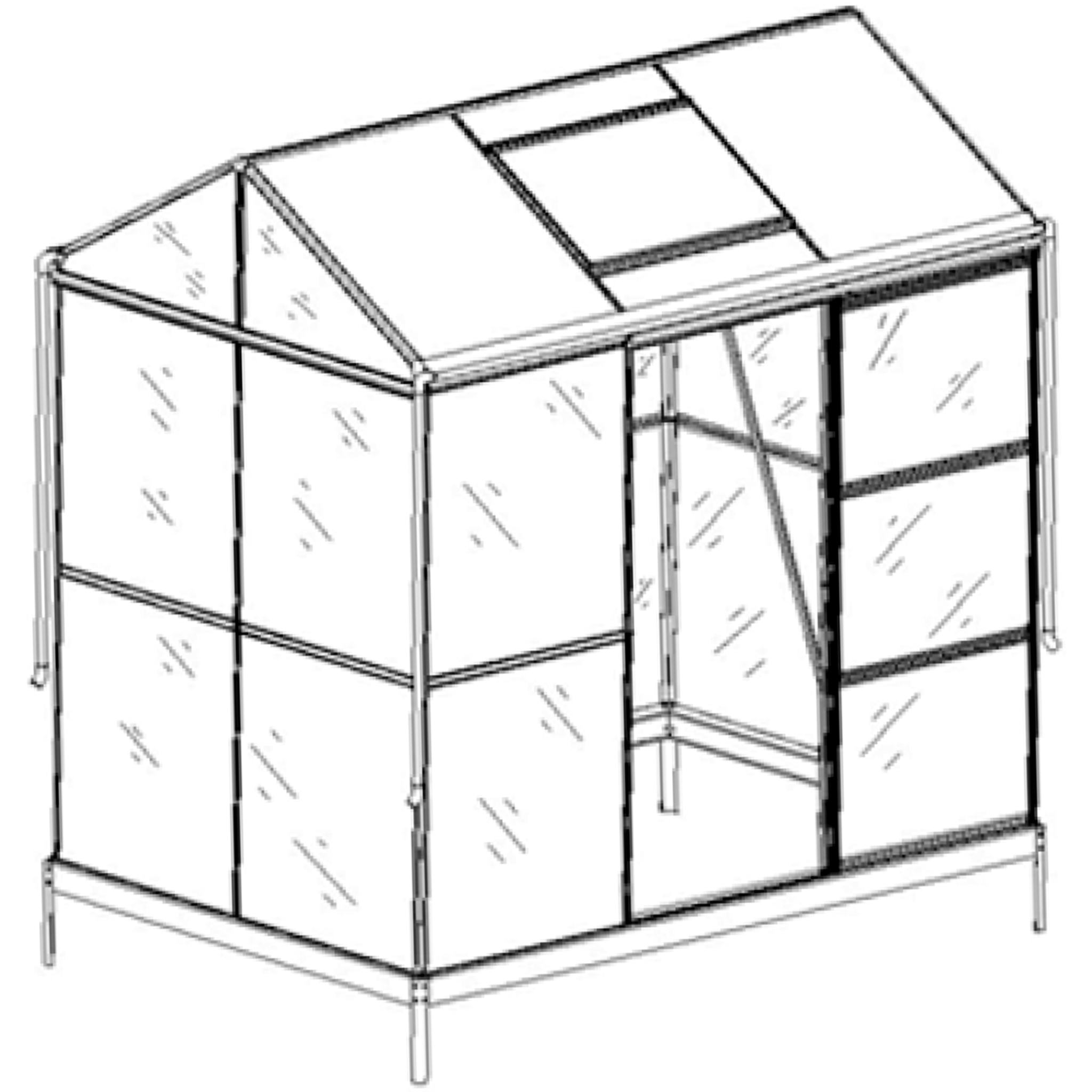 Växthus med adaptiv dörrplacering 3,5m² | 4mm säkerhetsglas | Svart Växthus med adaptiv dörrplacering 3,5m² | 4mm säkerhetsglas | Svart
